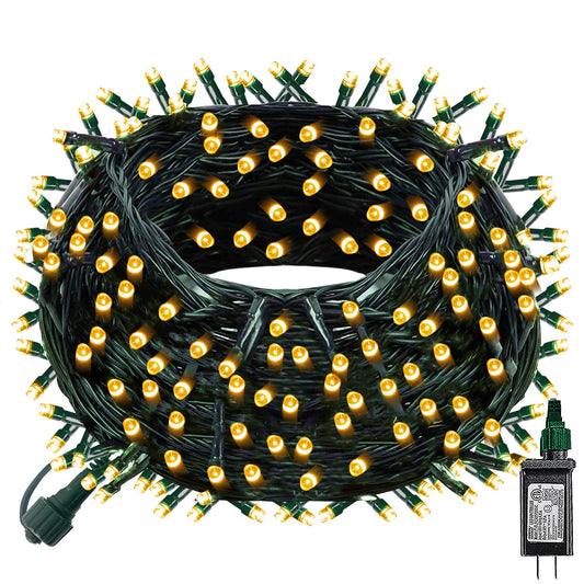 Dazzle Bright Christmas String Lights, 100 LED 33 FT Connectable Fairy Lights with 8 Modes, Waterproof Christmas Decorations for Indoor Outdoor Holiday Party Home Tree Decor (Warm White)