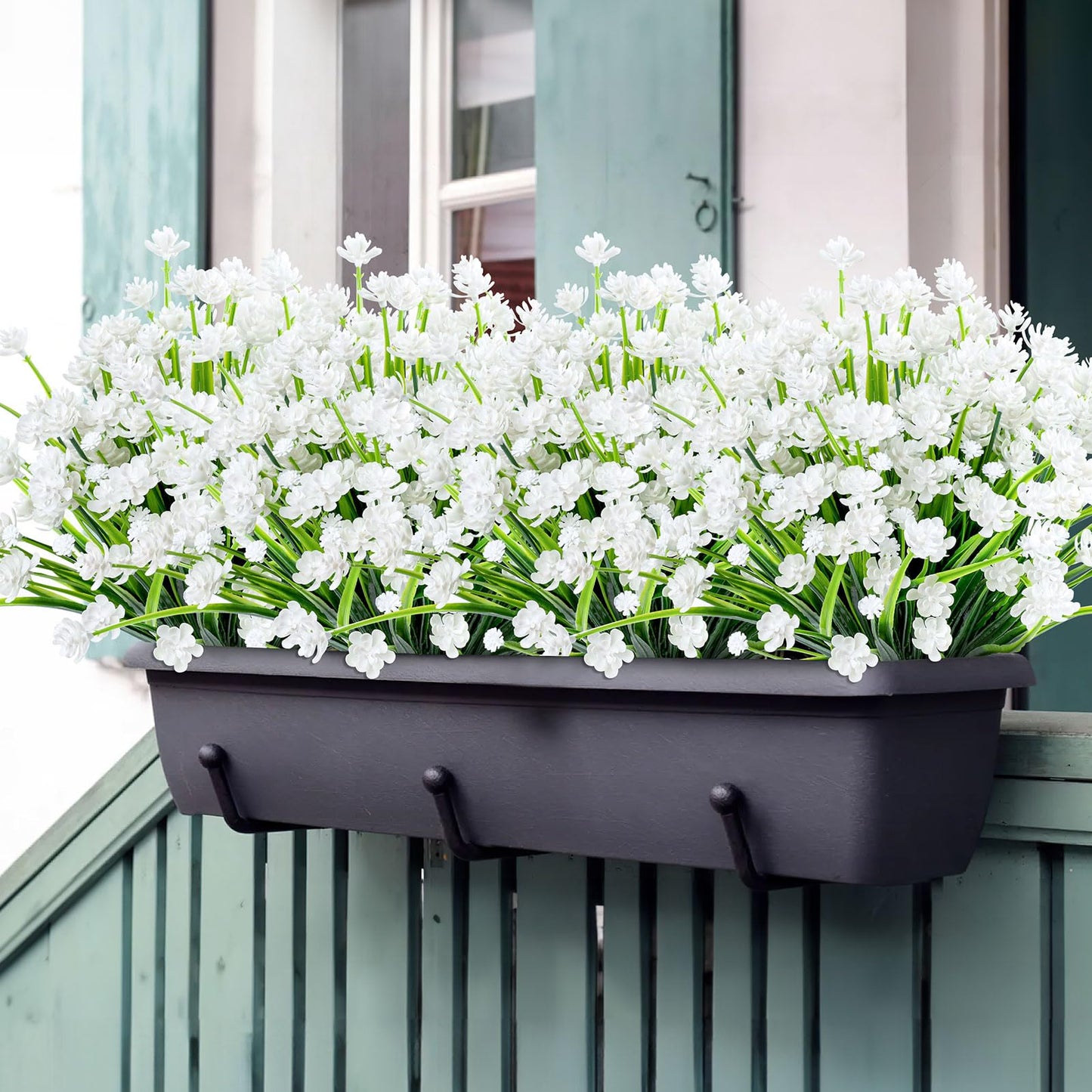 AGIRL 24 Bundles Artificial Flowers for Outdoor,No Fade Fake Plastic Flowers Faux Plants for Decoration Hanging Planters Indoor Outside Garden Porch Window Box Home Wedding Farmhouse