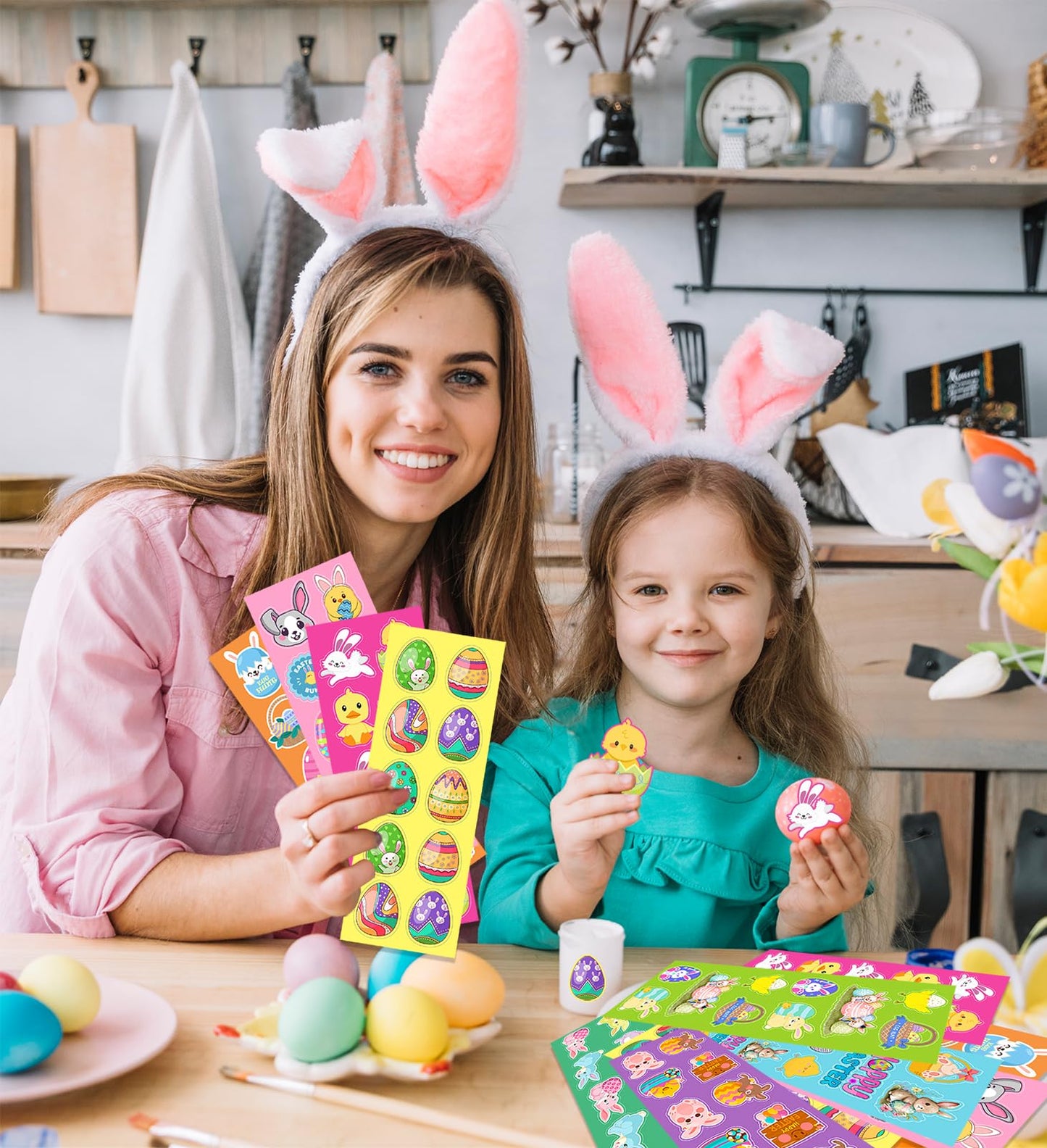 Easter Stickers for Kids - 400 Pcs Easter Basket Stuffers | Easters Gifts Decorations for Egg,Easters Crafts Activities Party Favors for Boys Girls Teens Adults