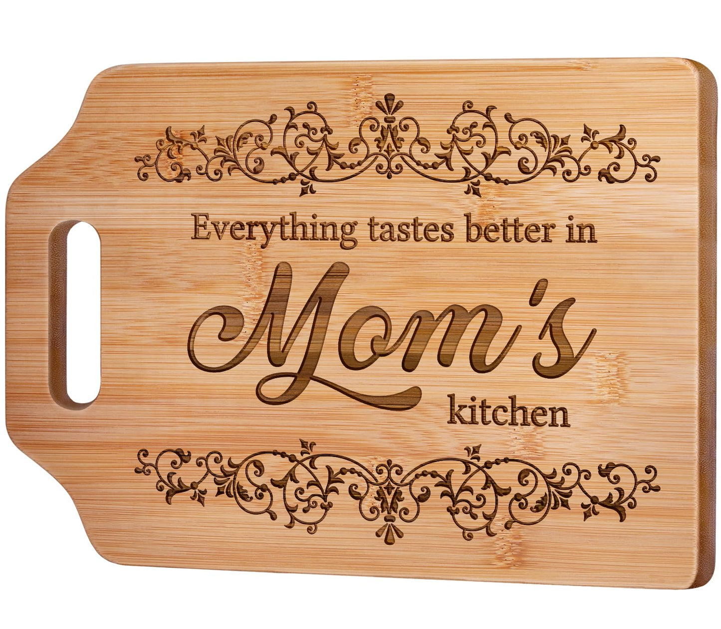 AceThrills Mothers Day Gifts for Mom Gifts, Mom Birthday Gifts for Moms from Daughter Son - Engraved Bamboo Cutting Board 12.3"L x 8.7"W x 0.4"Th