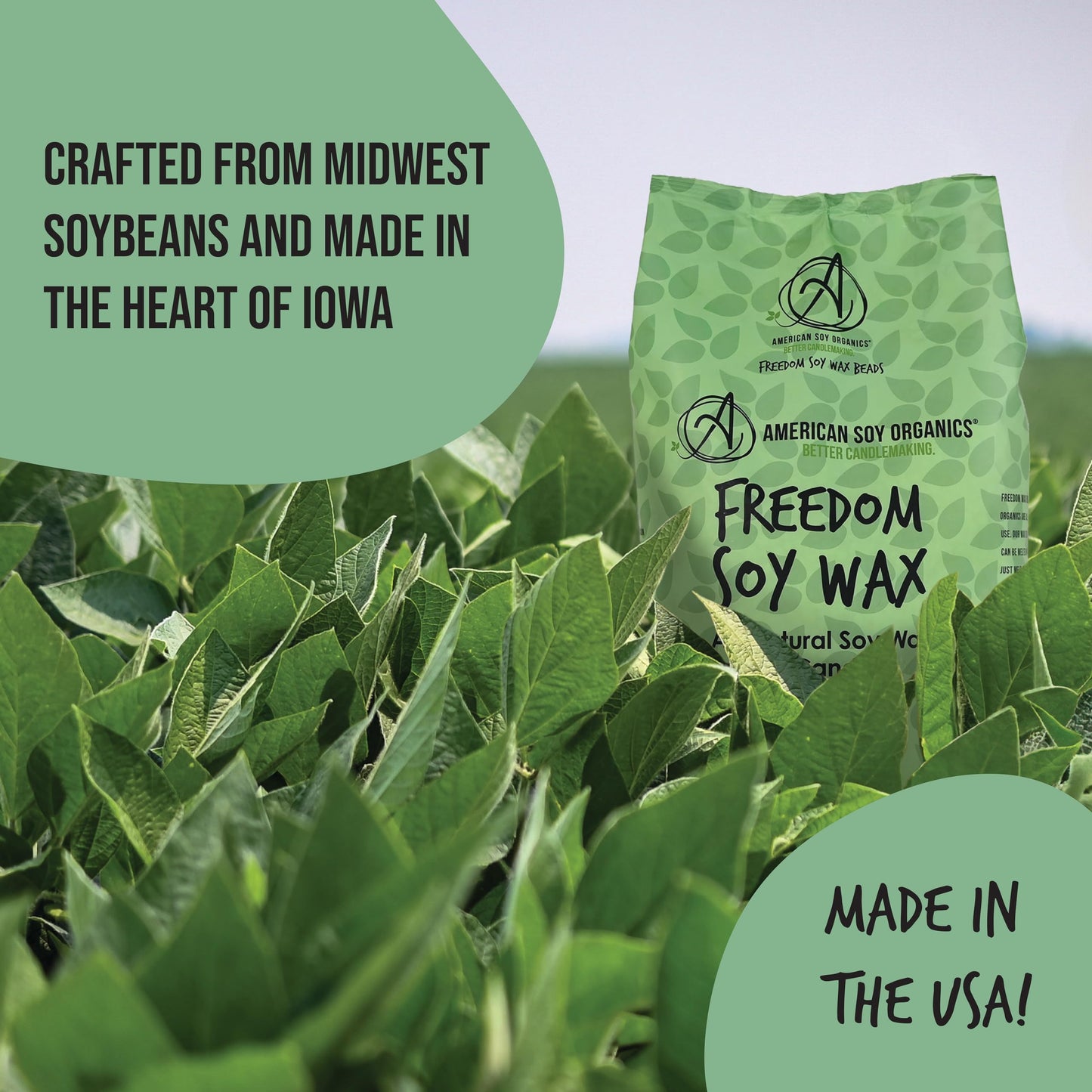 Freedom Soy Wax Beads for Candle Making - Natural Candle Making Supplies - Paraffin-Free, Beeswax-Free Candle Wax for Container Candles, Tealights and Wax Melts, 10 lbs