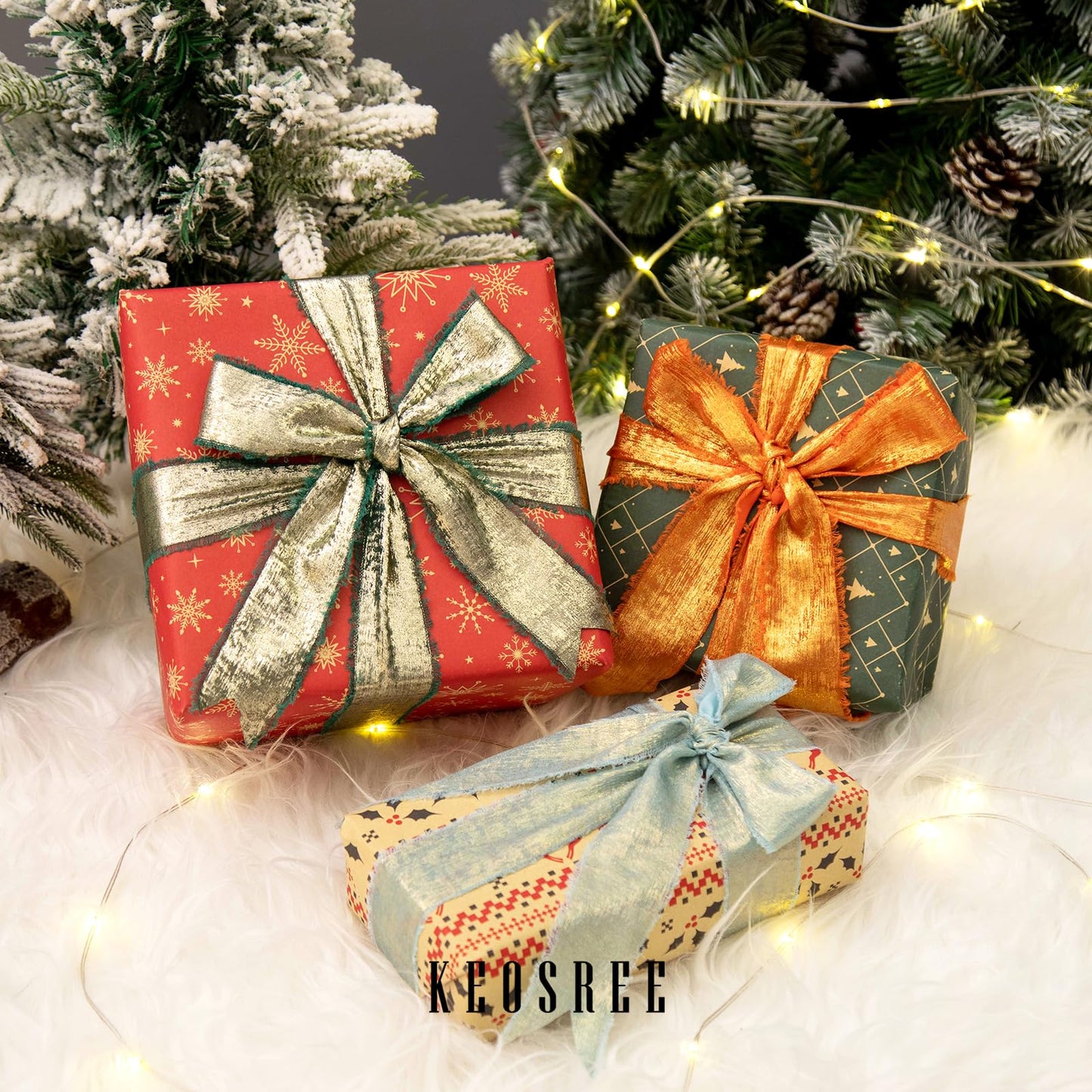 Multicolour Silk Chiffon Ribbon,Frayed Shimmery Silk Ribbon for Bridal Flower Bouquet Christmas Gift Wrapping Wedding Decor Invitations Decorations 1.5" x 18 Yards (2Yards X 9 Rolls)