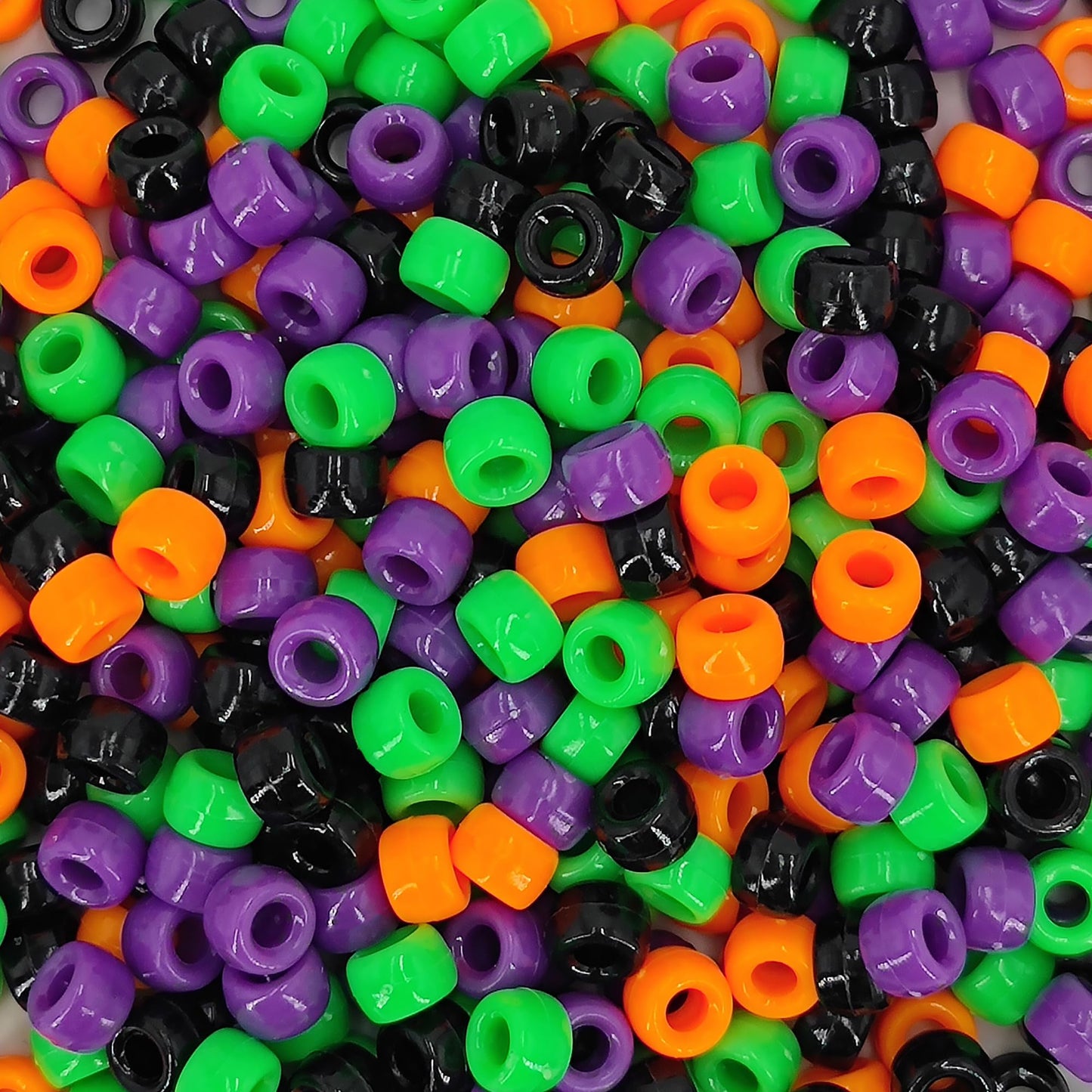 MIIIM 1000PCS 6x9mm Pony Beads Bulk, Halloween Kandi Beads for Bracelets Making Kit, Hair Braids Crafts for Jewelry Making (Halloween)