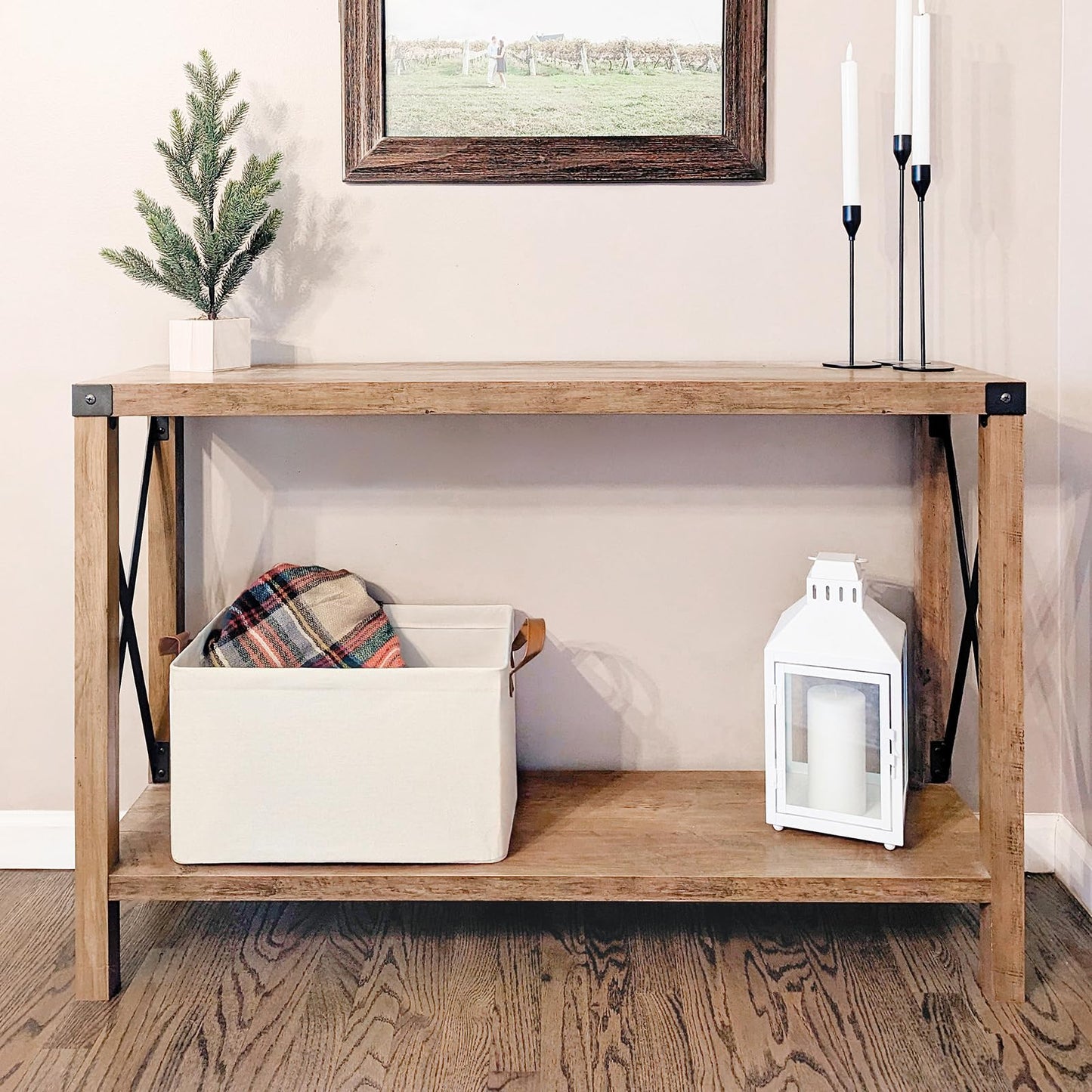 CHICVITA Large Storage Bins Storage Baskets for Organizing, Closet Organizers and Storage, Small Laundry Basket, Closet Storage Bins for Shelves, 16 ¾" L x 11" W x 9 ¾" H, Beige, 2-Pack