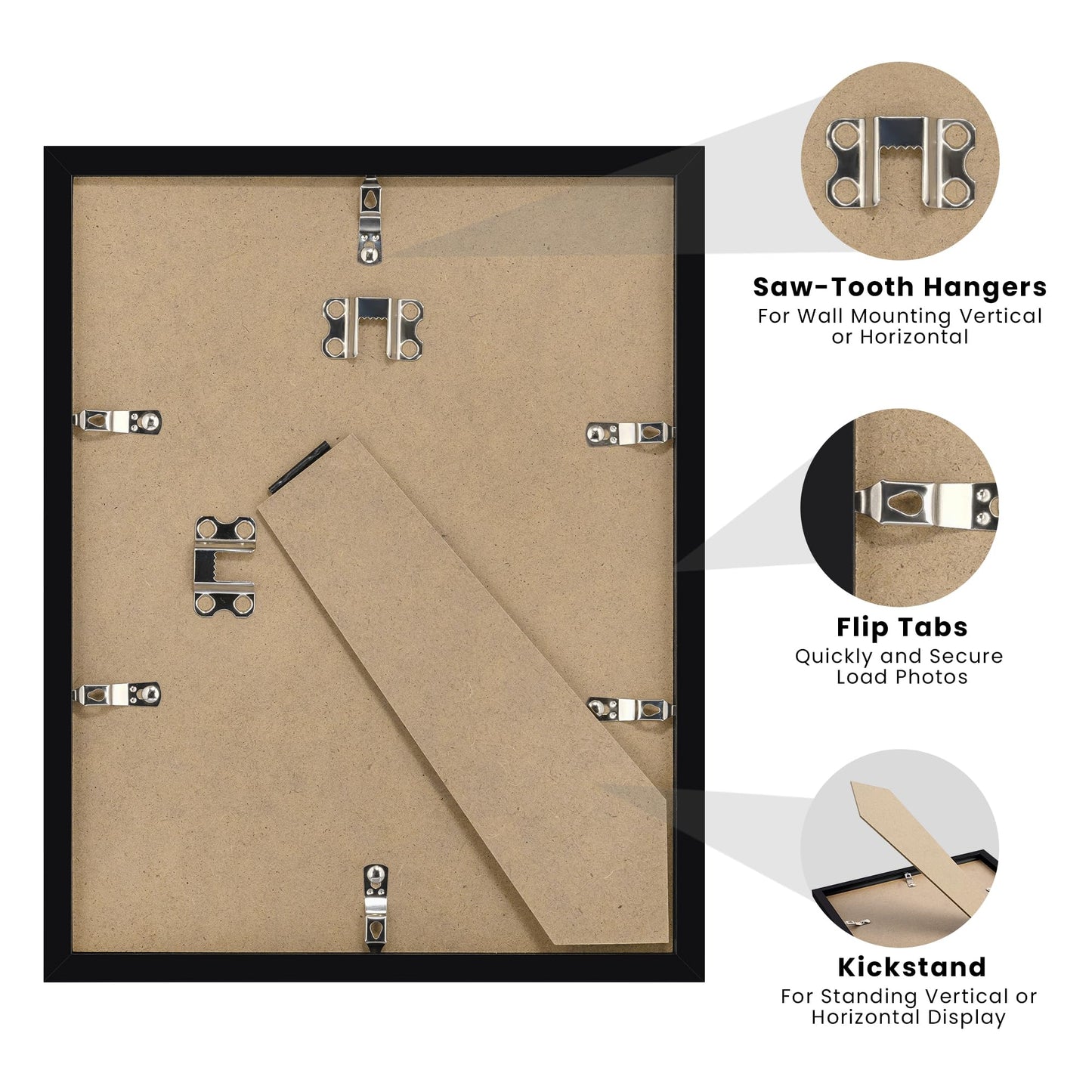 Certificate Frame with Clear Plexiglass, 8.5 by 11 Picture Diploma Document Degree Frames for Wall and Tabletop, Black, 1 Pack