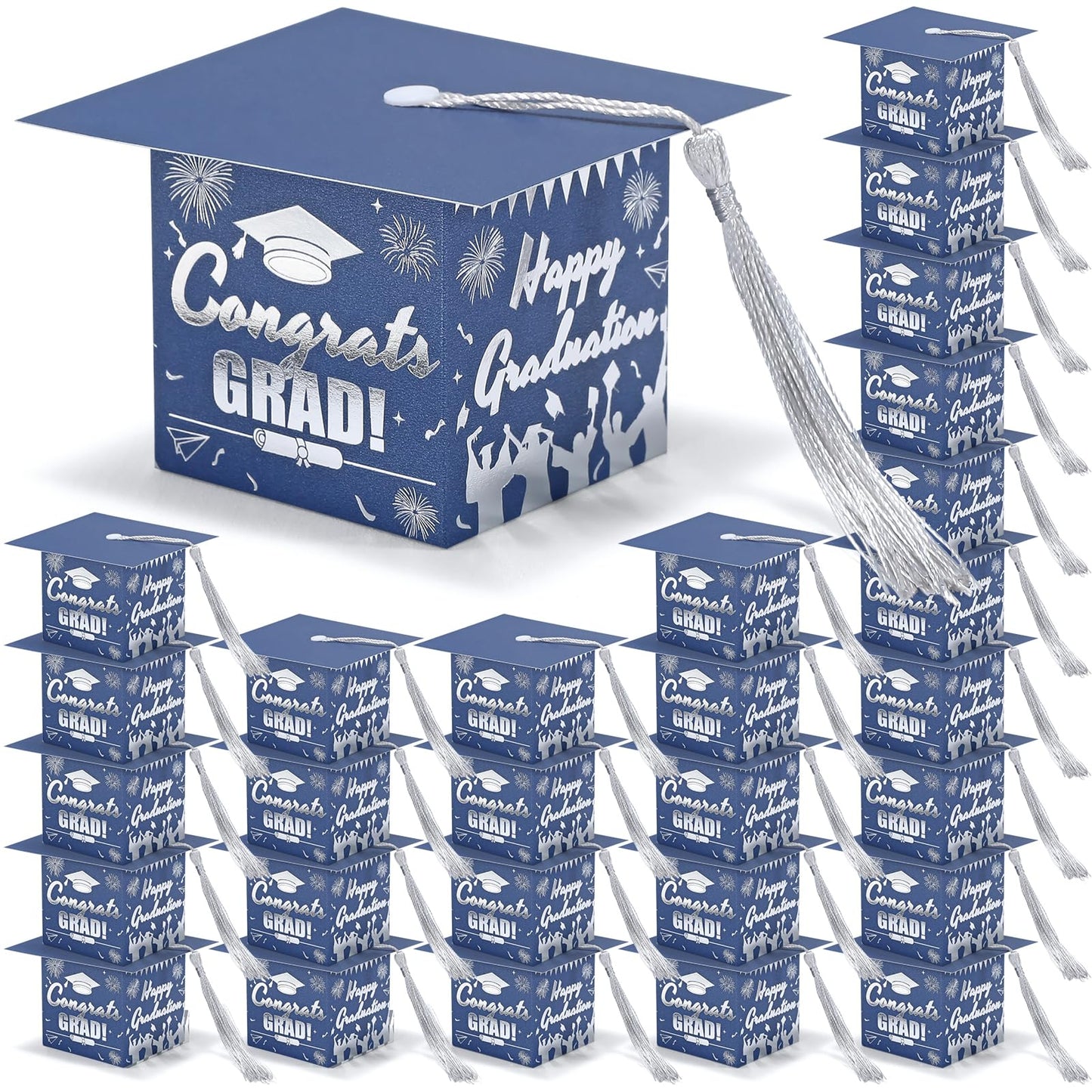 COTOPHER 36 Pack Mini Graduation Cap Gift Boxes with Tassel, Class of 2026 Graduation Candy Boxes Centerpieces for Tables Party Decorations, Small Treat Chocolate Box Graduate Favors Supplies