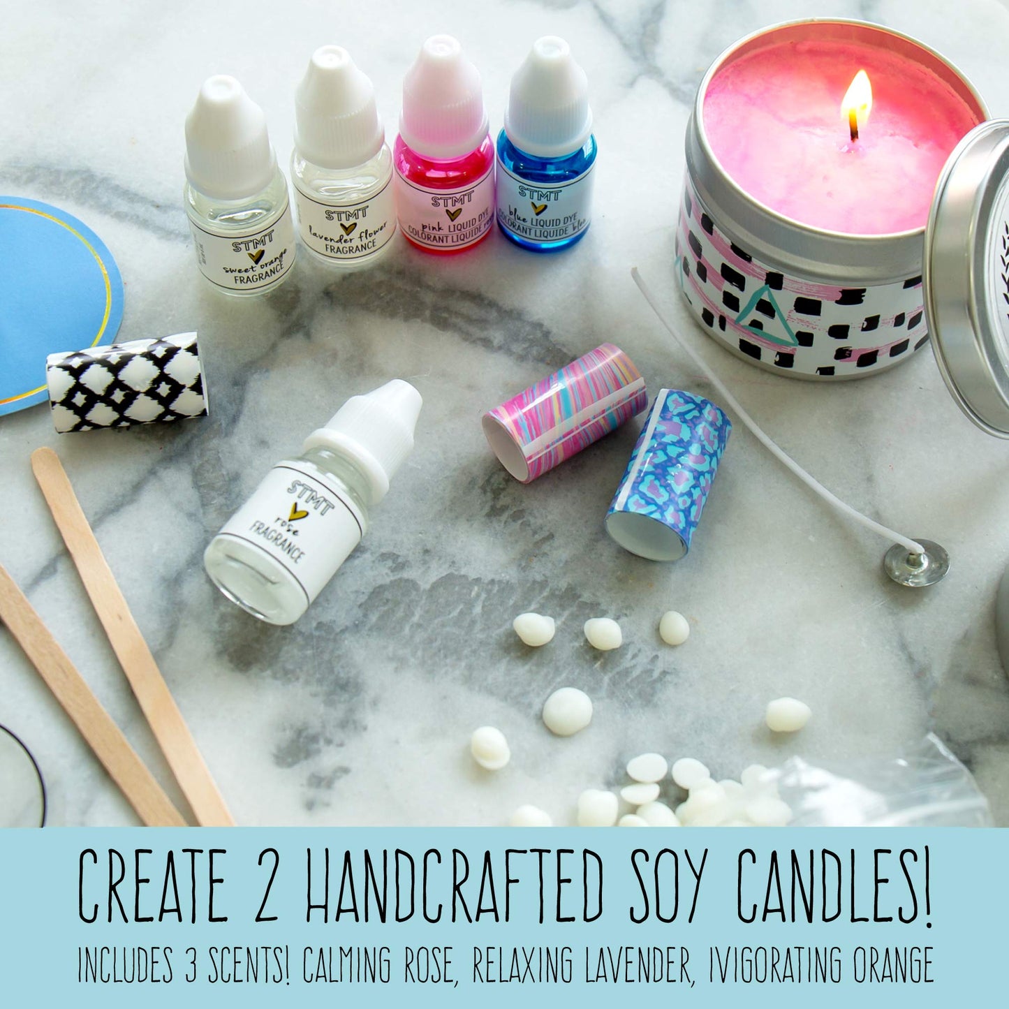 D.I.Y. Custom Candles, Candle Maker Kit, DIY Candle Making Set, Make Your Own Candle Starter Kit for Kids, Ages 8+, Colors may vary