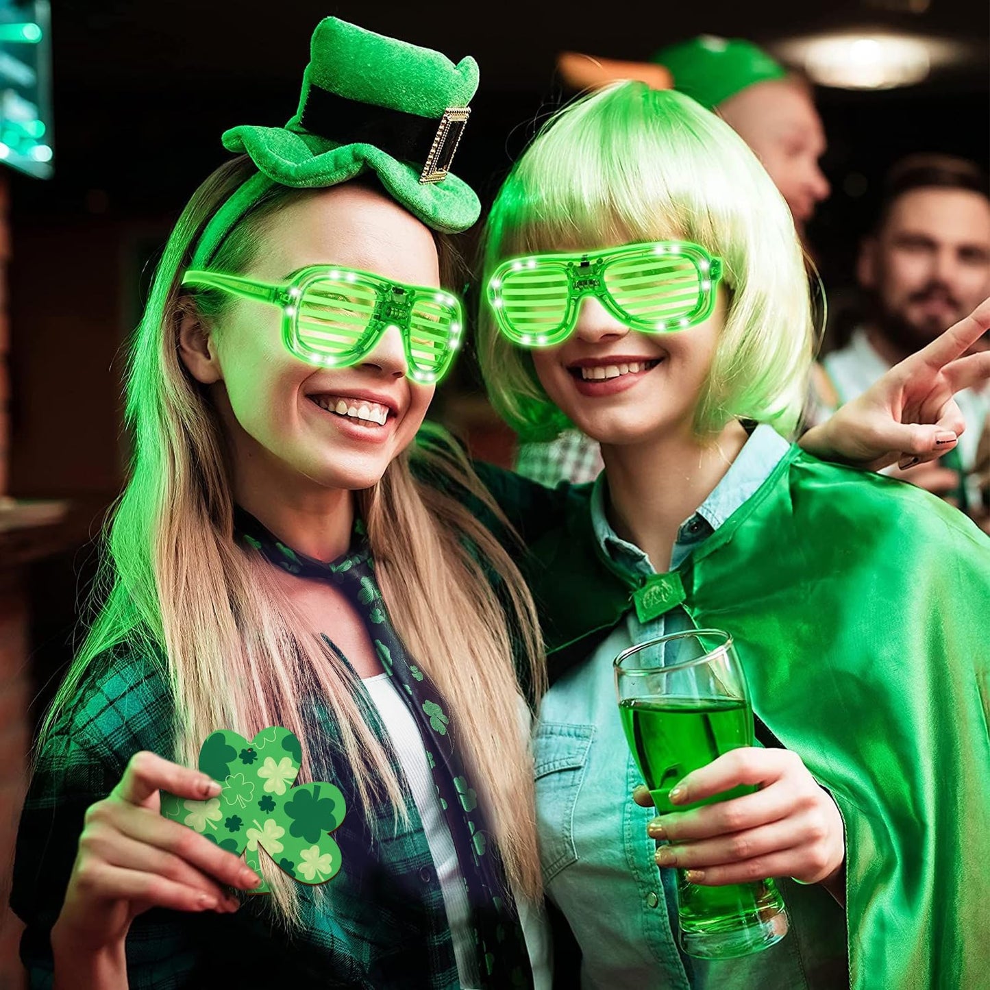 Wooden Shamrock Ornaments to Paint St. Patrick's Day Decoration Cutouts Unfinished 24PCS 3.5 x 3 inches, DIY Blank Unfinished Wood Discs Ornament for Home Farmhouse Crafts Hanging Spring Decorations