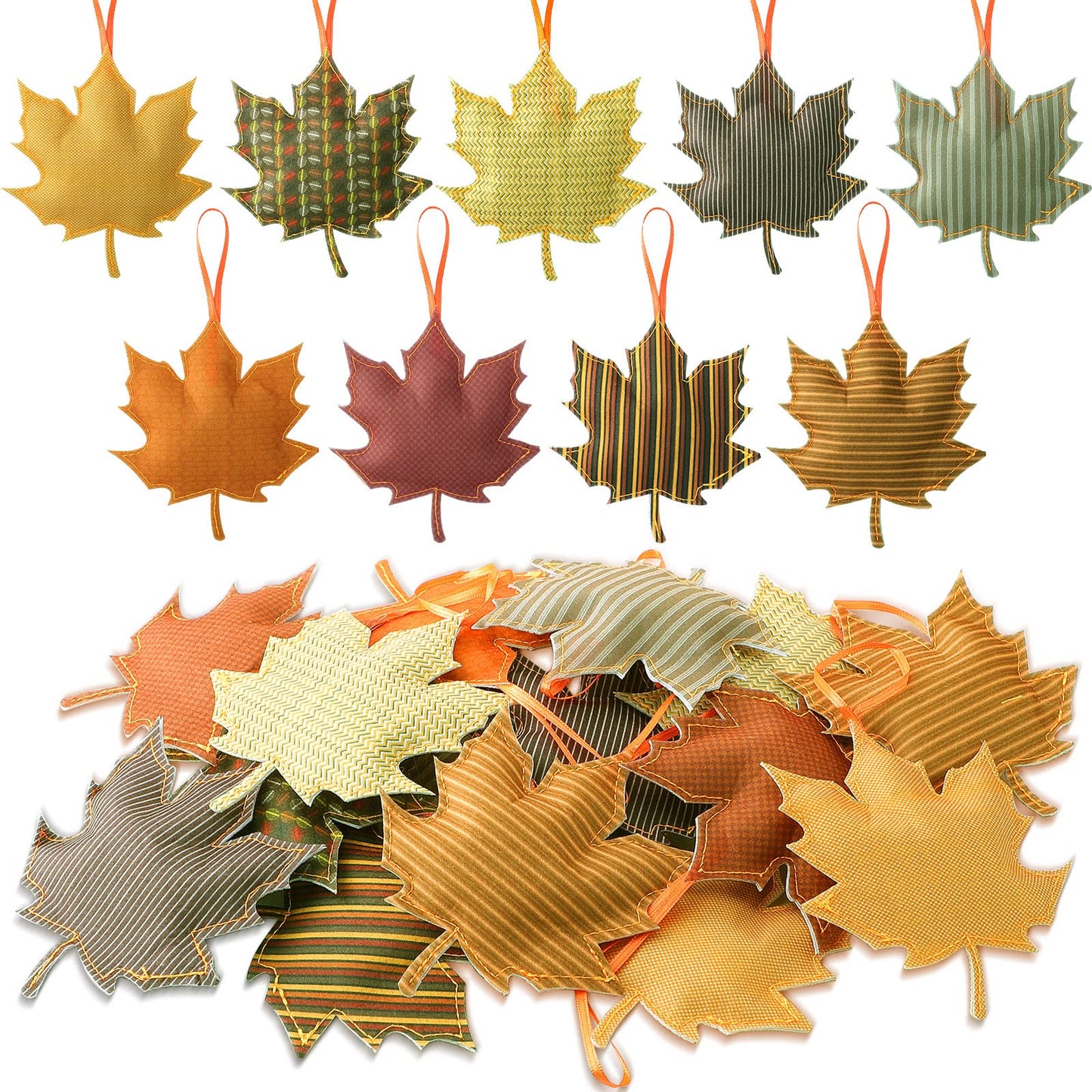 Tudomro 27 Pcs Fall Thanksgiving Maple Leaf Hanging Ornaments Felt 3D Fall Decoration Harvest Fall Leaves Farmhouse Decorations for Tree Festival Party Supplies(Maple Leaf Style)