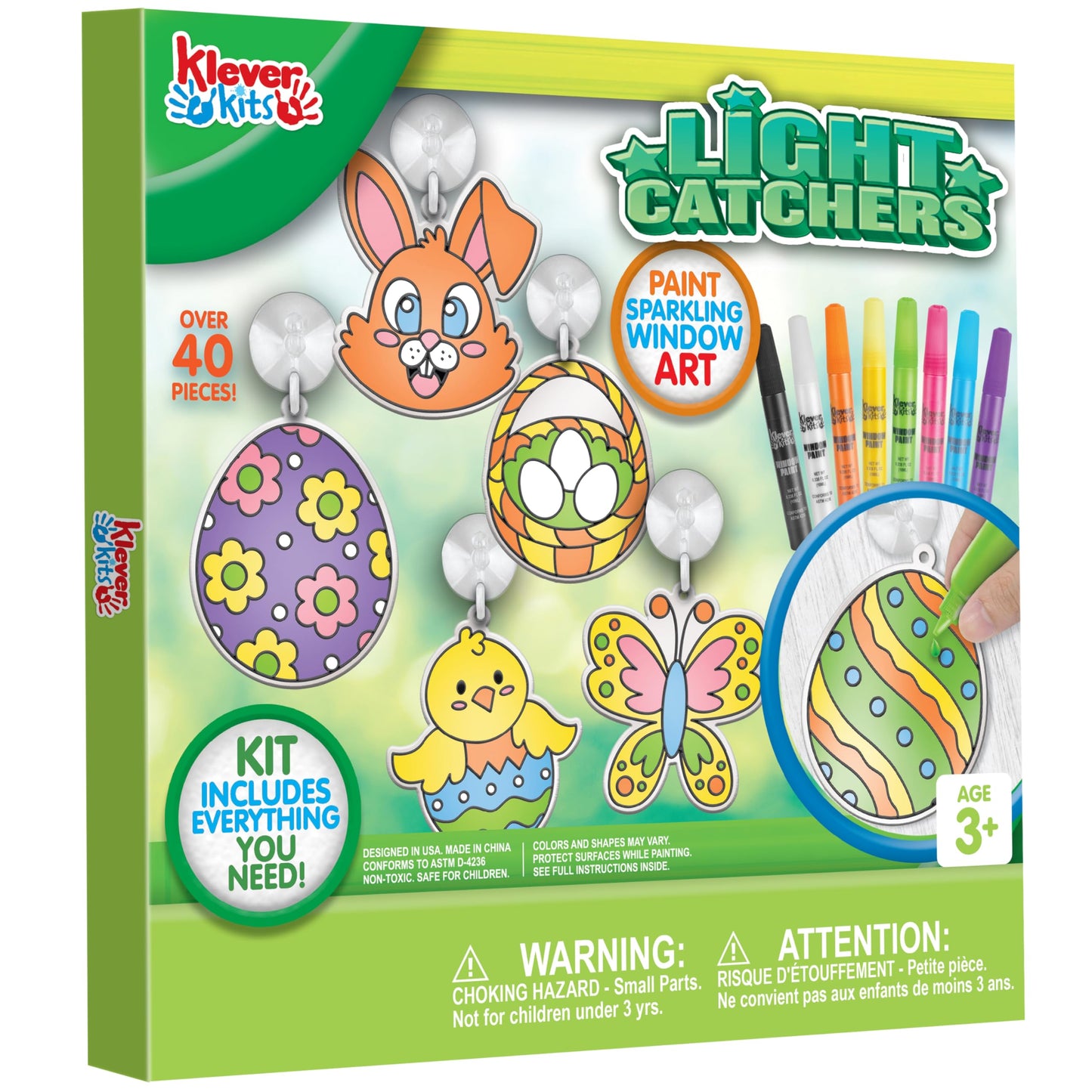 18 Pcs Easter Suncatchers Crafts Set, Suncatcher Window Art Craft Kit for Kids Art & Home School Activities Party Favor Easter Party Supplies
