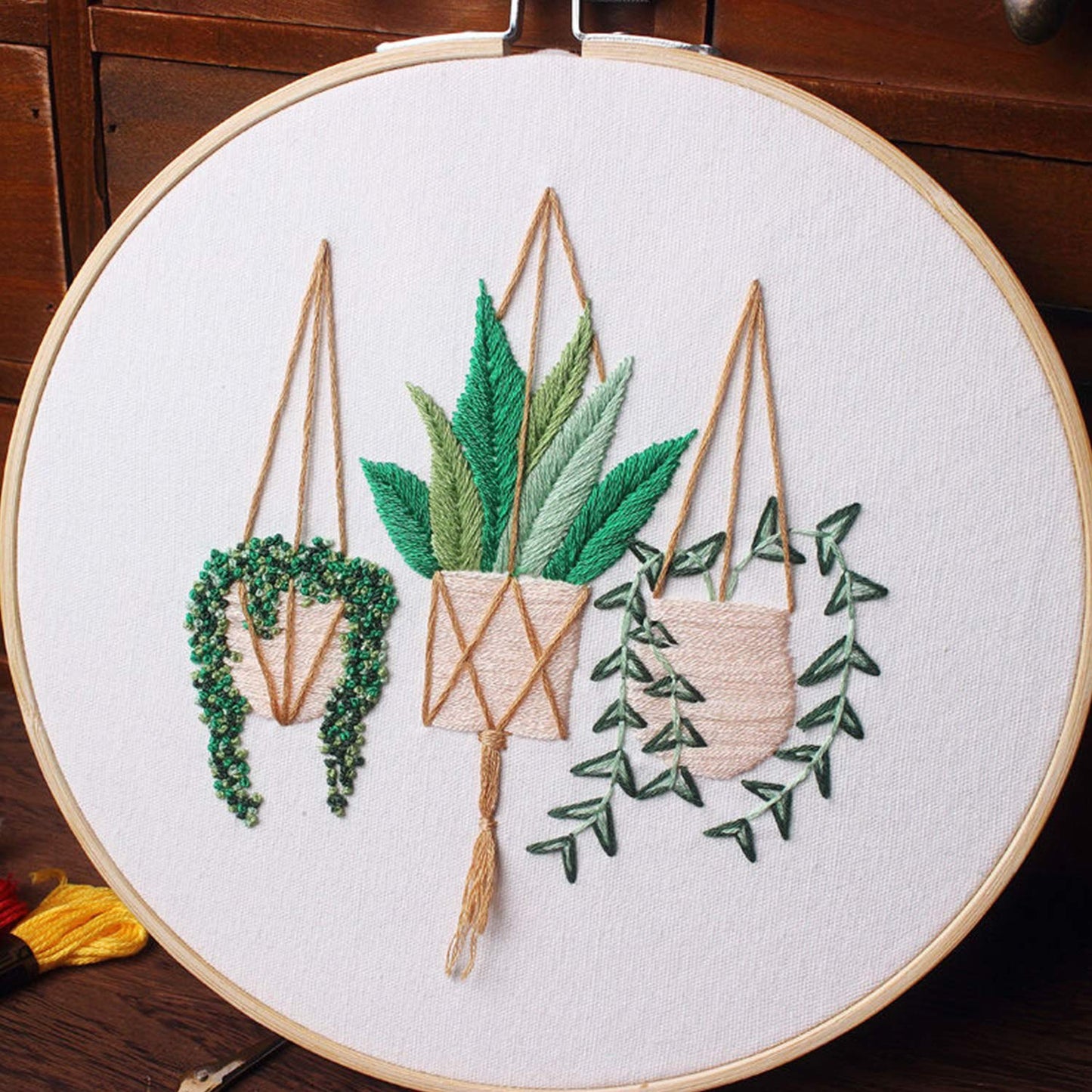 4 Sets Embroidery Starter Kit with Pattern and Instructions Cross Stitch Kit Includes 4Pcs Embroidery Clothes with Floral Pattern, 2 Pcs Embroidery Hoops, Scissor, Color Threads Needle Kit