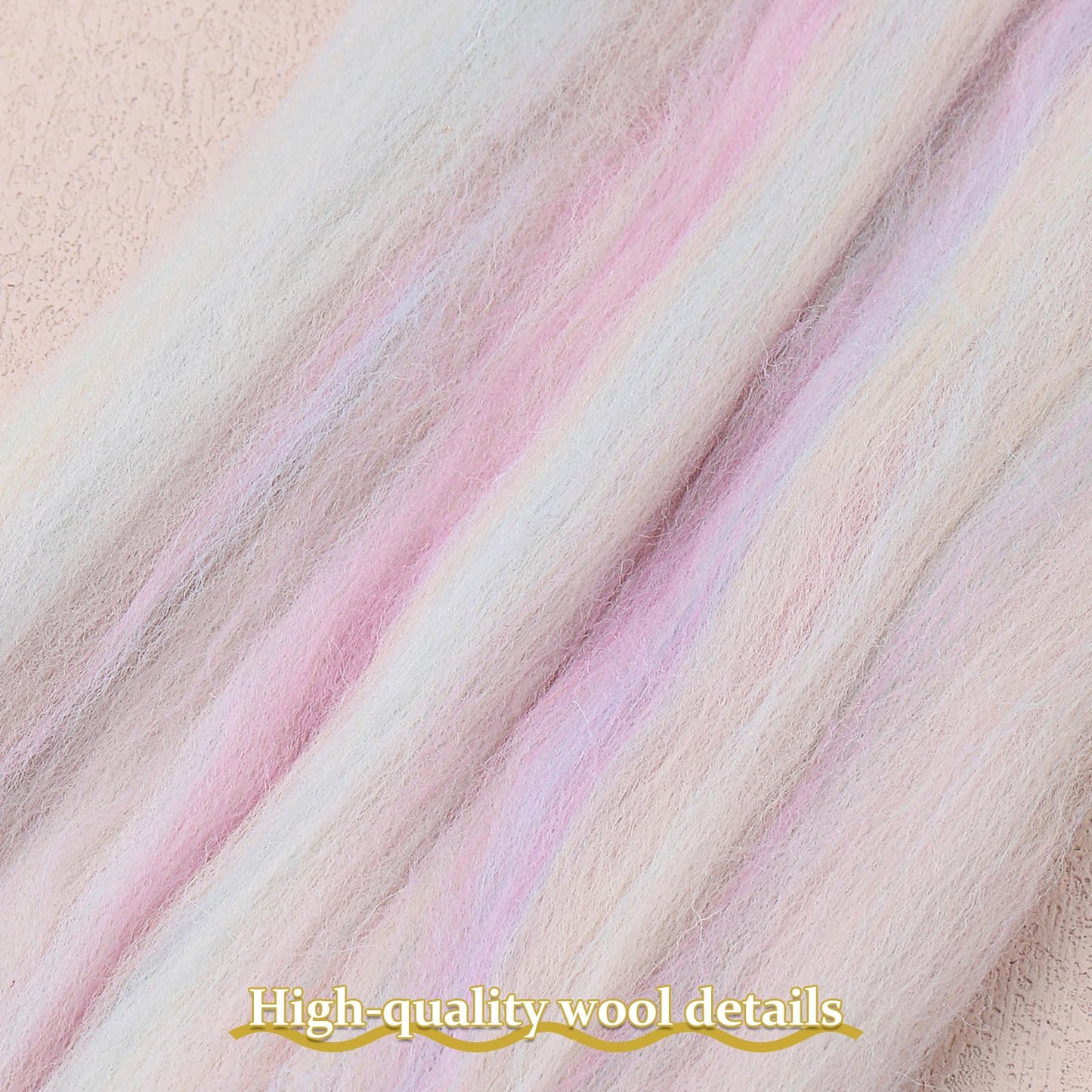 QMNNMA Wool Roving Bulk, 14.1oz Needle Felting Wool, Super Wool Chunky Yarn for Needle Felting, Fiber Roving Wool Top for Hand Spinning, Felting, Blending, Weaving and DIY Craft (400g)