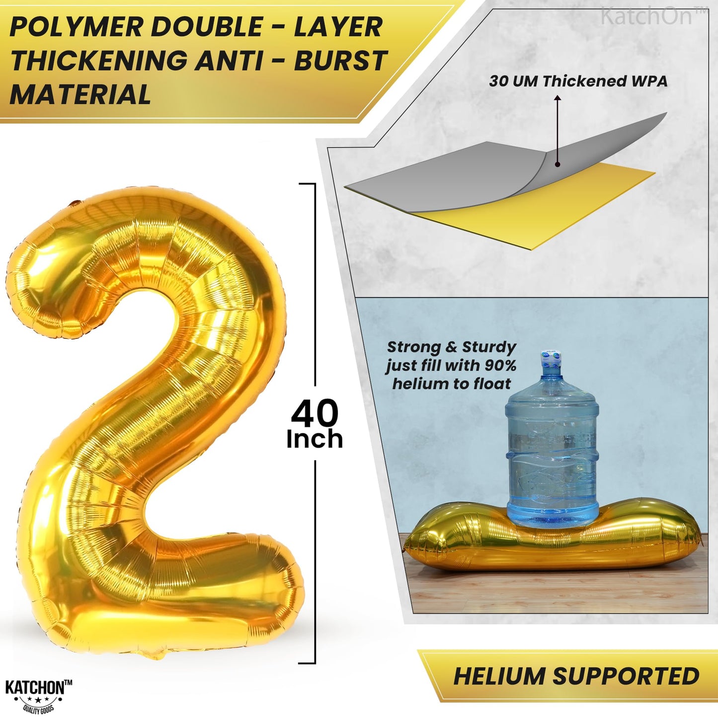 Katchon, Giant Gold 2026 Number Balloons - 40 Inch | Graduation Balloons 2026 Balloon Numbers | Gold Balloon for Graduation Decorations 2026 Grad Party Decorations 2026 Graduation Decor