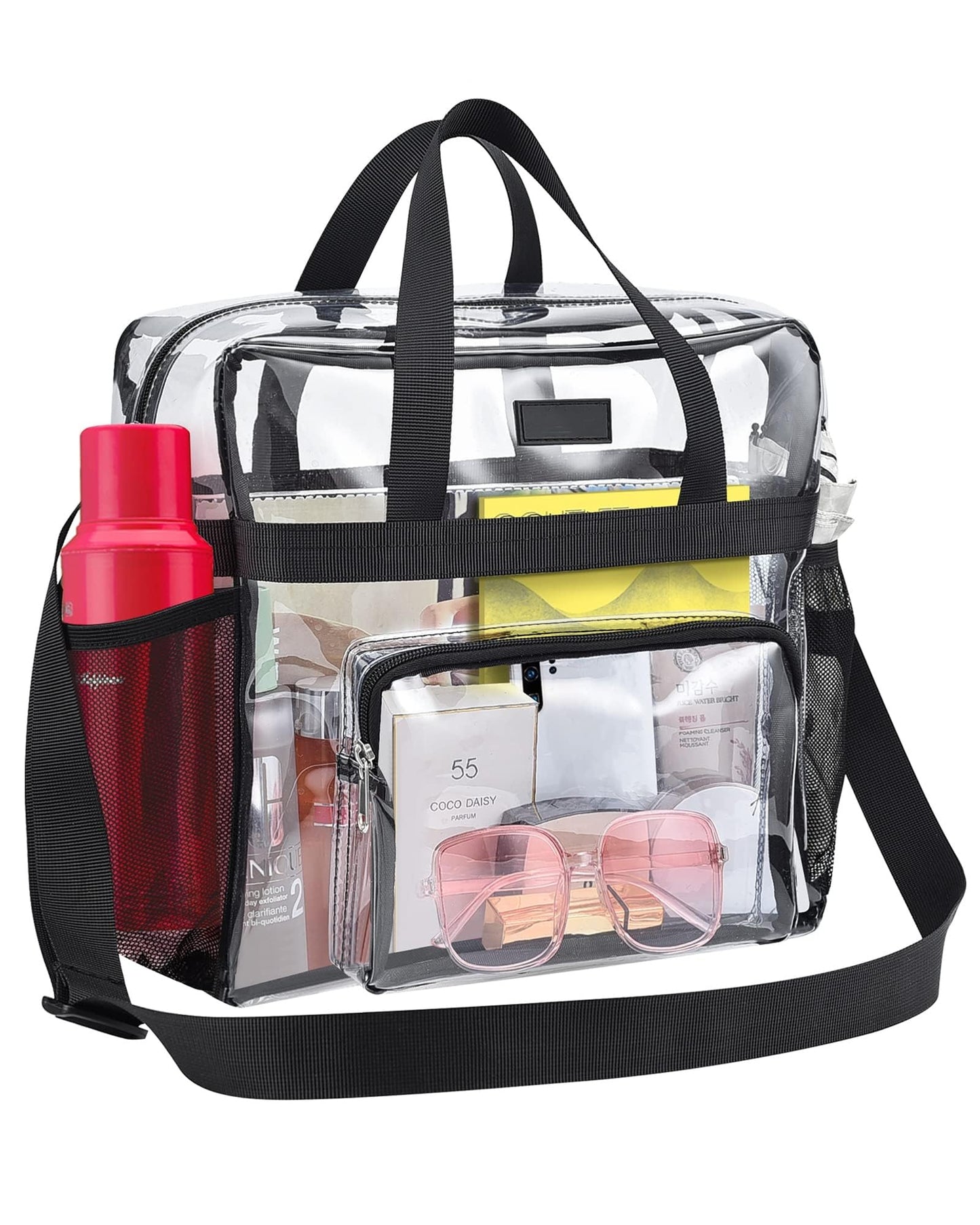 Bagenius Clear Bag Stadium Approved 12×6×12 Clear bag for Stadium Events Sports Concert Festival Work, Black