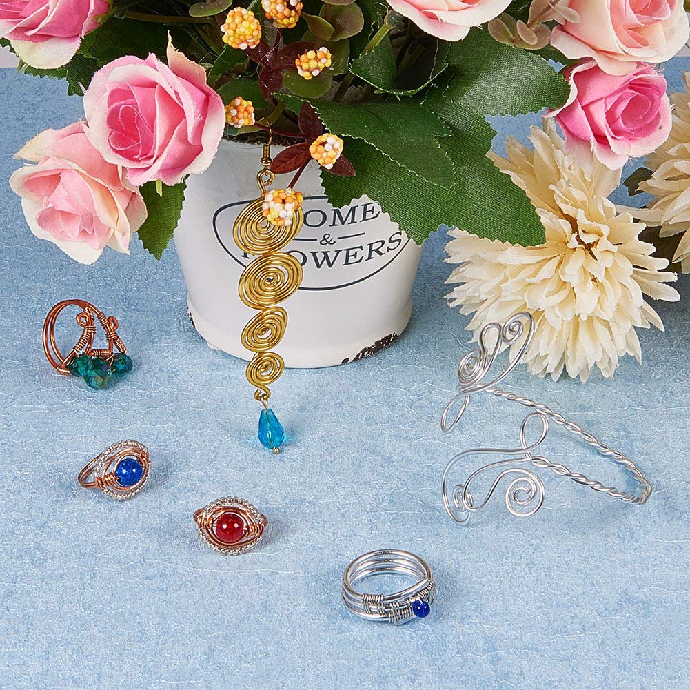 PandaHall 10 Rolls 0.45mm Steel Tiger Tail Beading Wire Stainless Steel Color Soft Flexible Jewelry Wire for Jewelry Making, Bead Stringing, Crafting(10yard/ roll, 100yard totally)