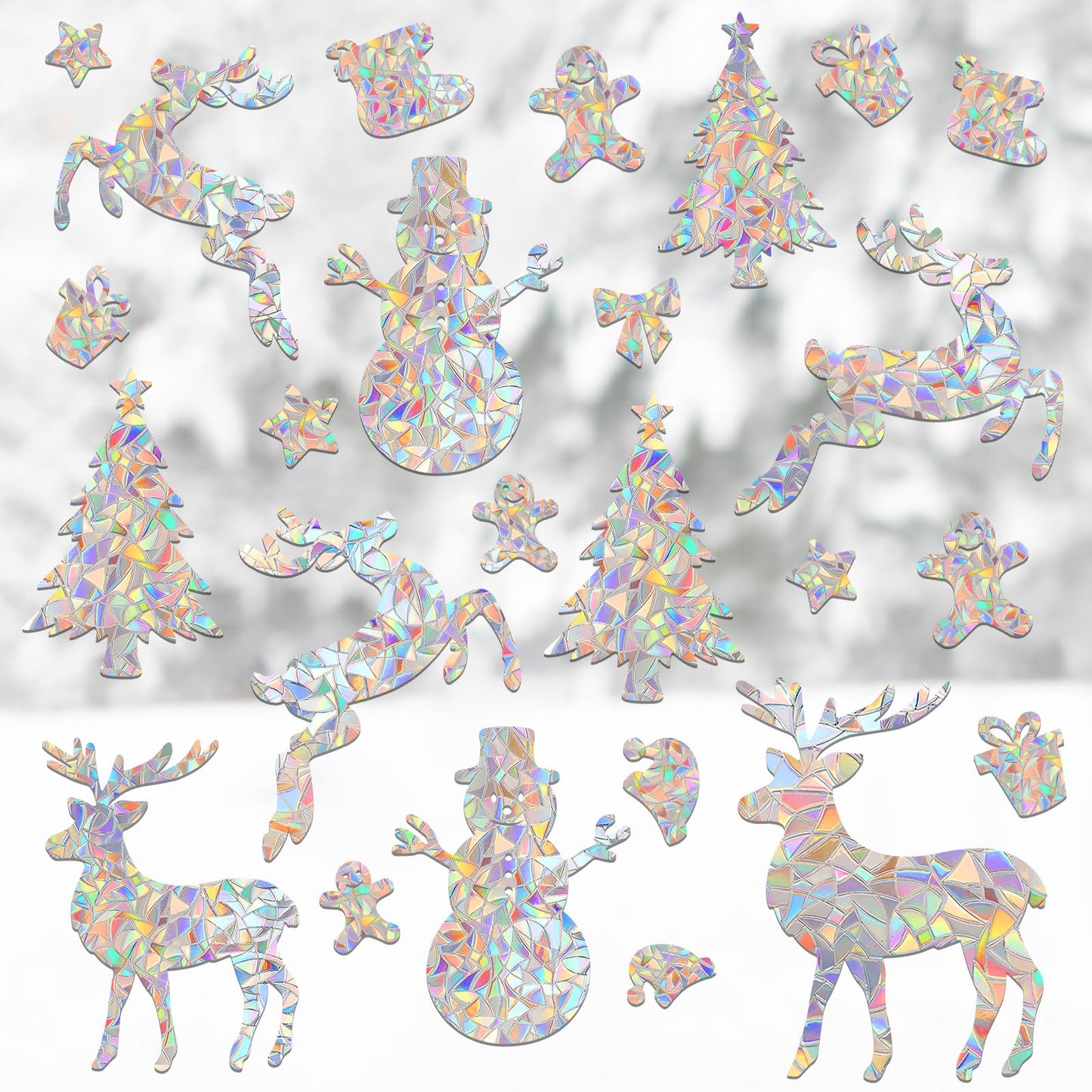 Christmas Window Clings, YUOROS 78 Pcs Christmas Decorations Window Stickers Decor Holiday Winter Xmas Tree Snowman Reindeer Decals
