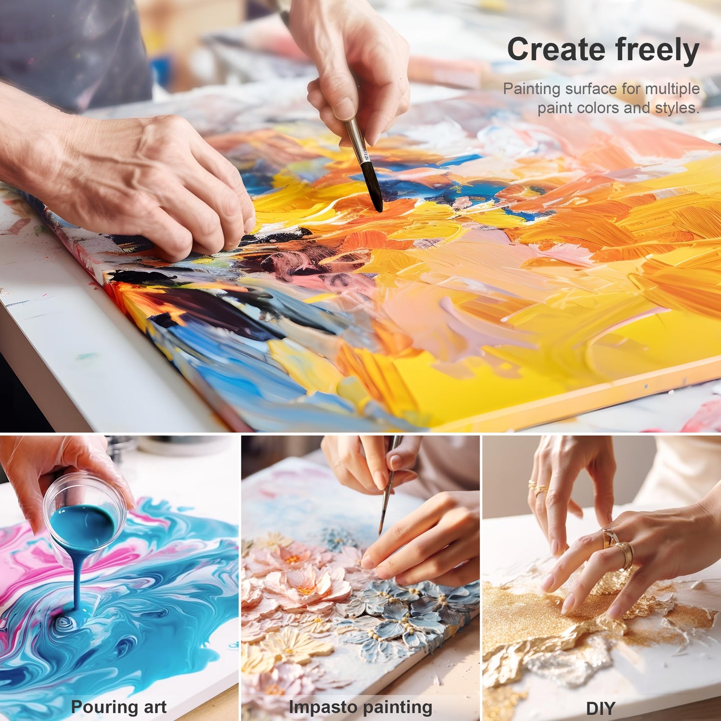 Stretched Canvas for Painting 5x7 Inch/7 Value Pack, 8 Oz Triple Primed 5/8 Inch Profile 100% Cotton White Blank Canvas,Small Framed Canvas for Oil Acrylic & Pouring Art