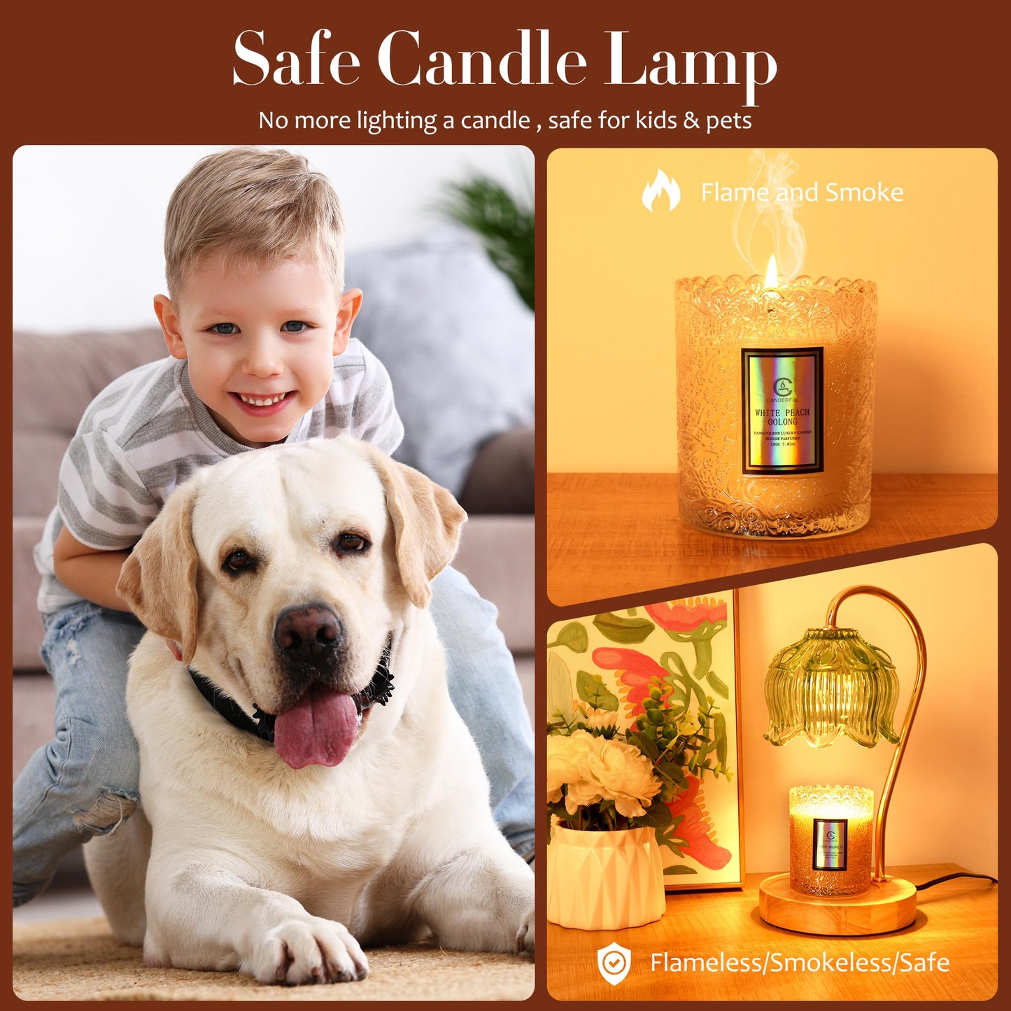 Merrtody Flower Candle Warmer Lamp with Timer & Dimmer - Fits All Jar Scented Candles - Christmas & Mother's Day Gift for Women，Mom，Her