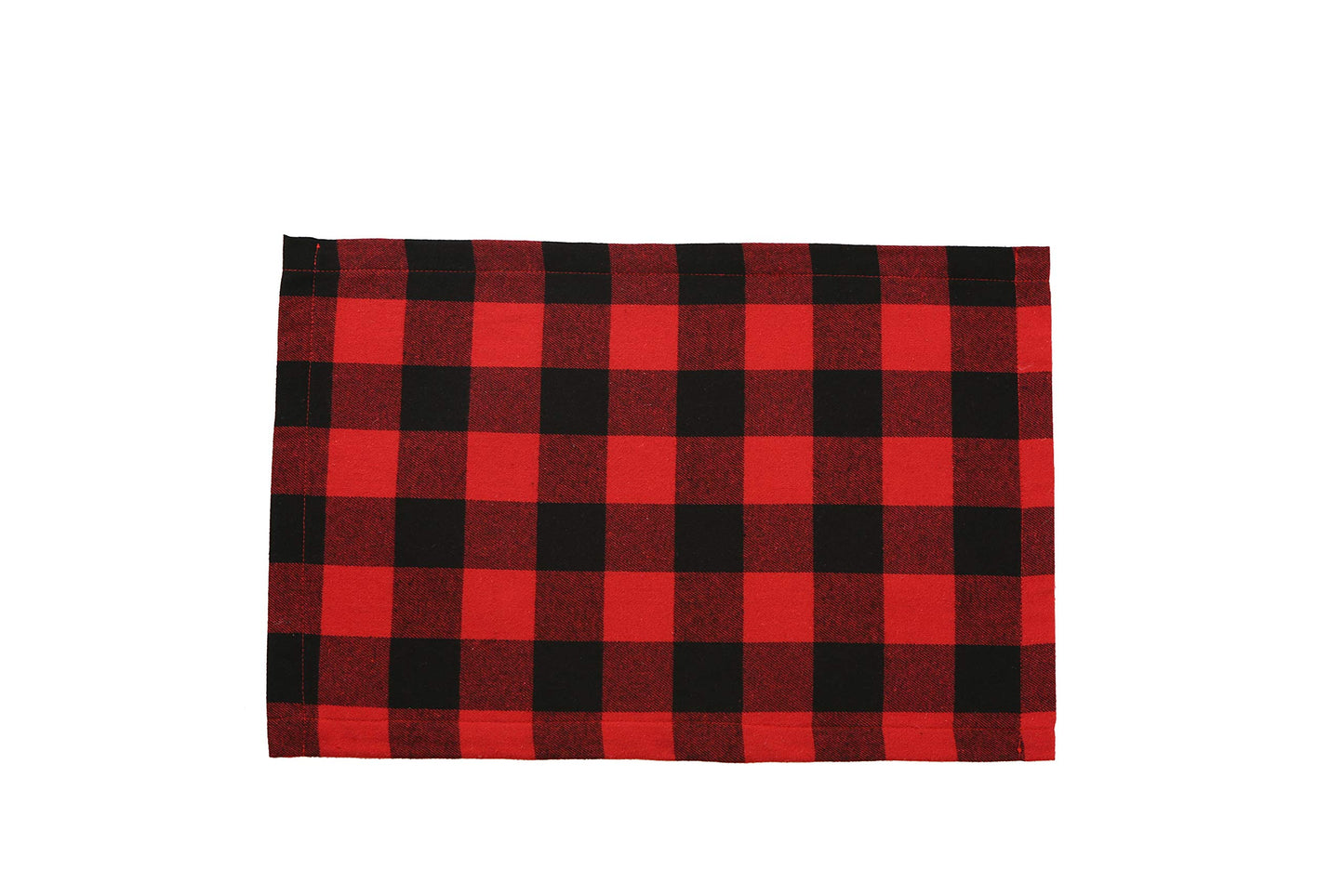 Christmas Buffalo Plaid Placemats Set of 4, Polyester & Burlap Reversible Red and Black Buffalo Check Place Mats Christmas Dining Table Decorations,12”x17”