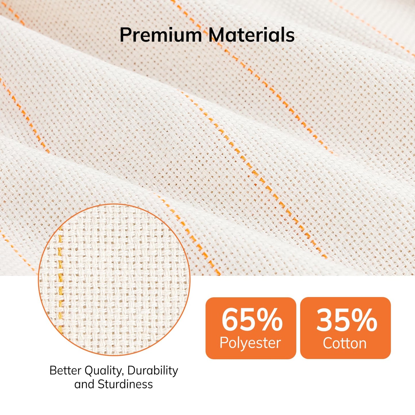 Pllieay 80" × 80" Large Overlocking Primary Tufting Cloth, Monks Cloth with Yellow Marked Lines, Punch Needle Fabric, Monks Clothes for Punch Needle, Tufting Guns and Carpet Punching