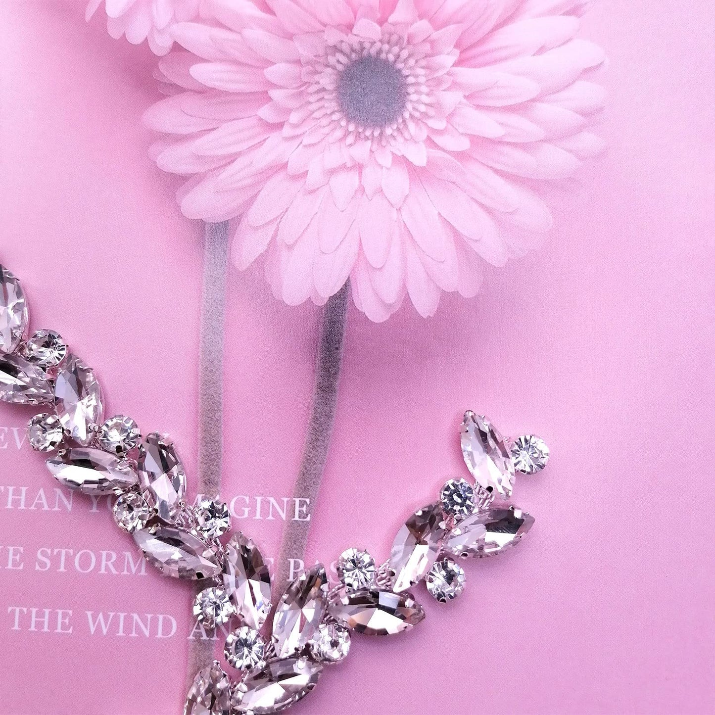 Yhsheen 1 Yard Rhinestone Trim Diamond Crystal Rhinestone Chain Sparkly Rhinestone Applique for Wedding Party Decoration & Bridal Costume Embellishment Clothing Accessories