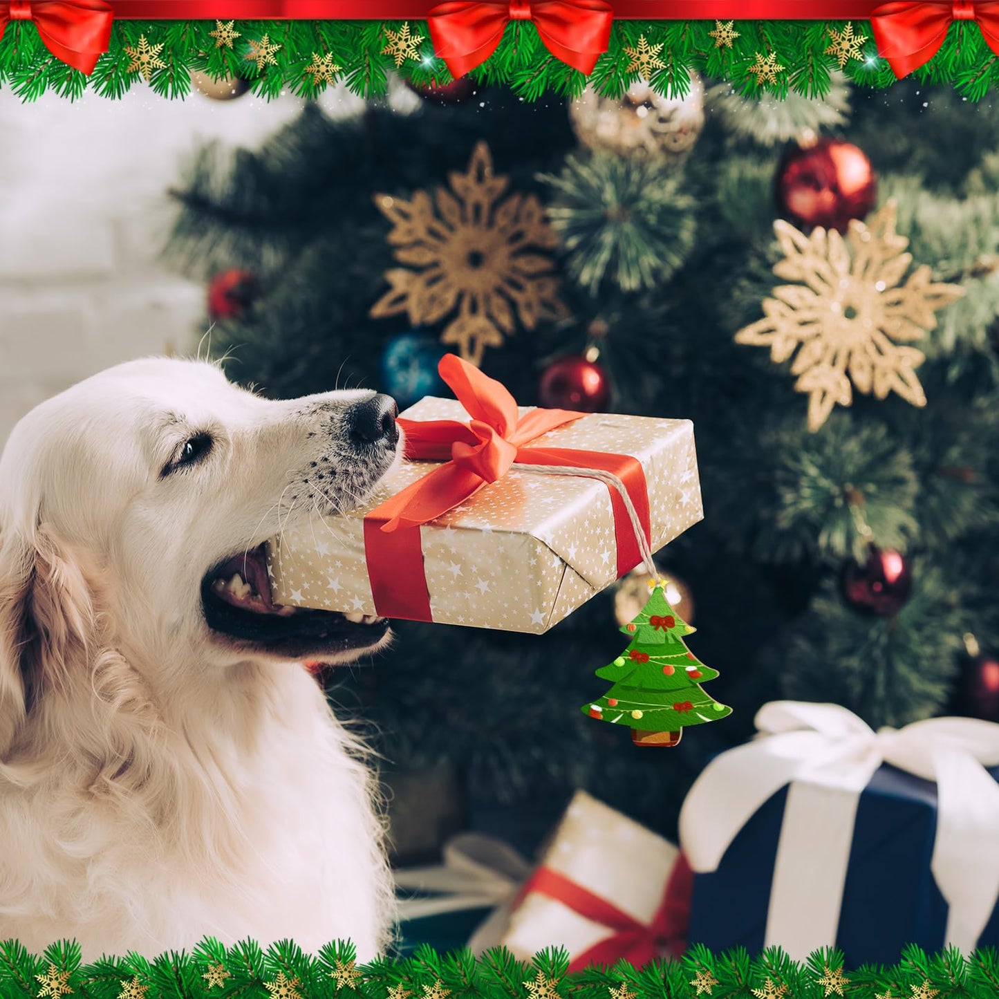 Wooden Christmas Tree Ornaments to Paint Christmas Thanksgiving Decoration Cutouts Unfinished 24PCS 3.5 x 3 inches, DIY Blank Unfinished Christmastree Wood Discs Ornament for Home Crafts Hanging