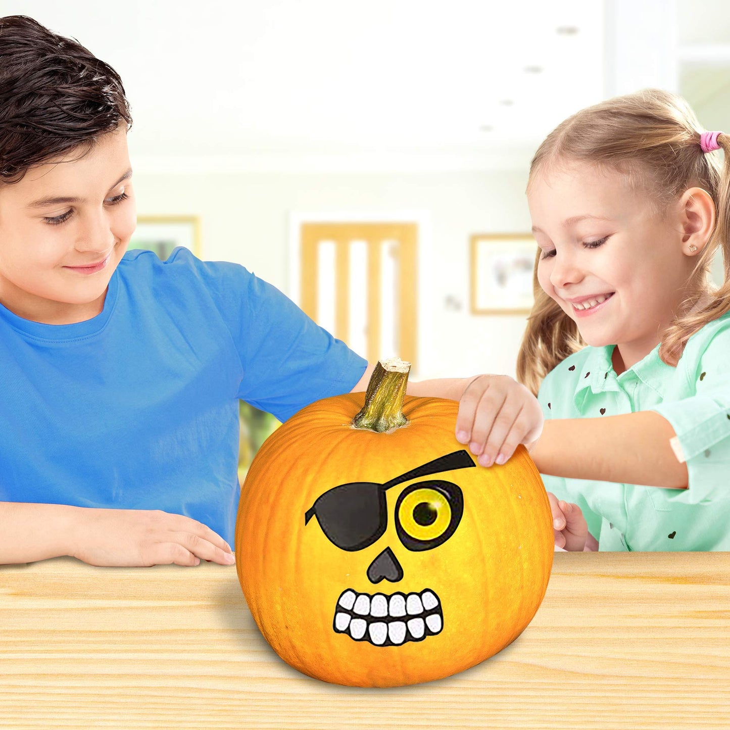 ArtCreativity Halloween Pumpkin Stickers for Decorating - 12 Sheets - Jack-o-Lantern - Cute Halloween Toddler Decor Idea - Pumpkin Party Favors