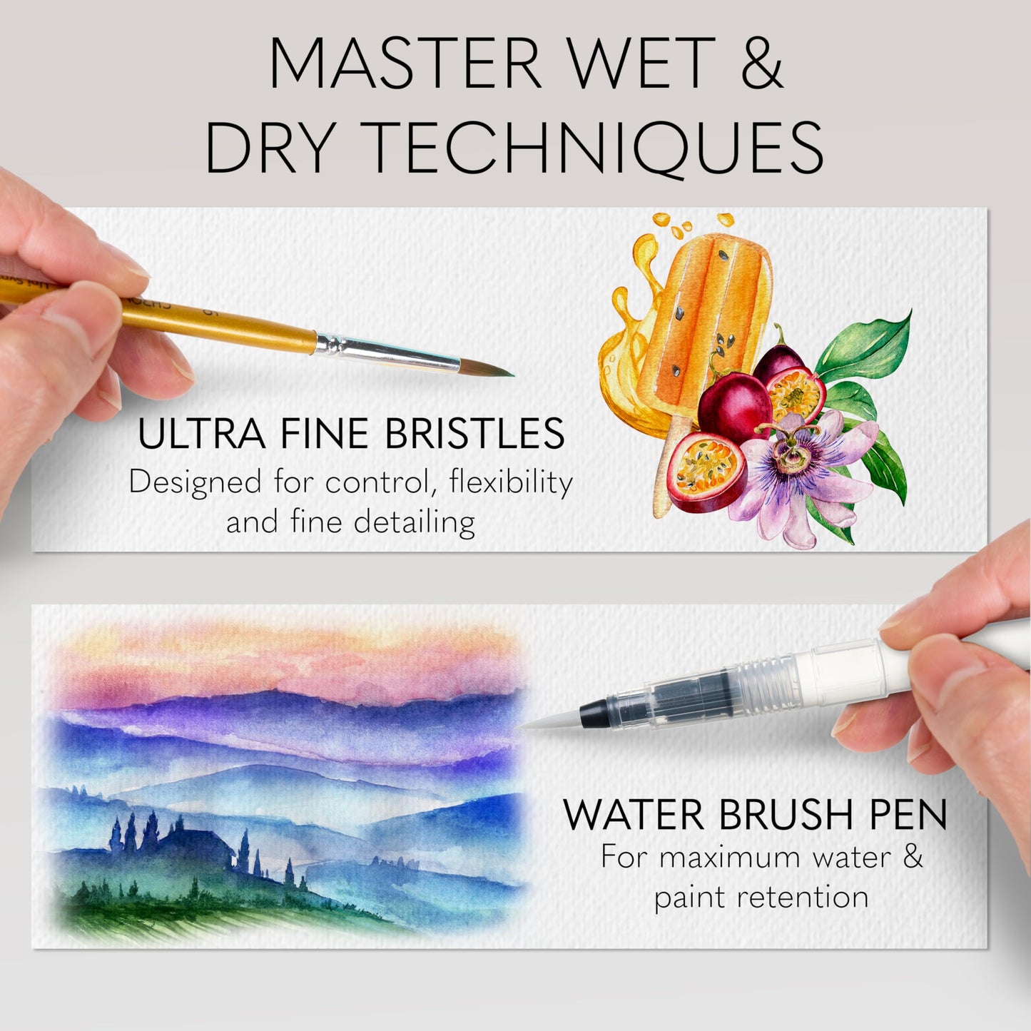 Watercolor Paint Set, 50 Vivid Colors, Water Color Paper Pad, Brush, Aqua Pen, Palette, Color Chart, Swatch Sheets & Metal Travel Case, Premium All-In-One Art Travel Kit Art Supplies
