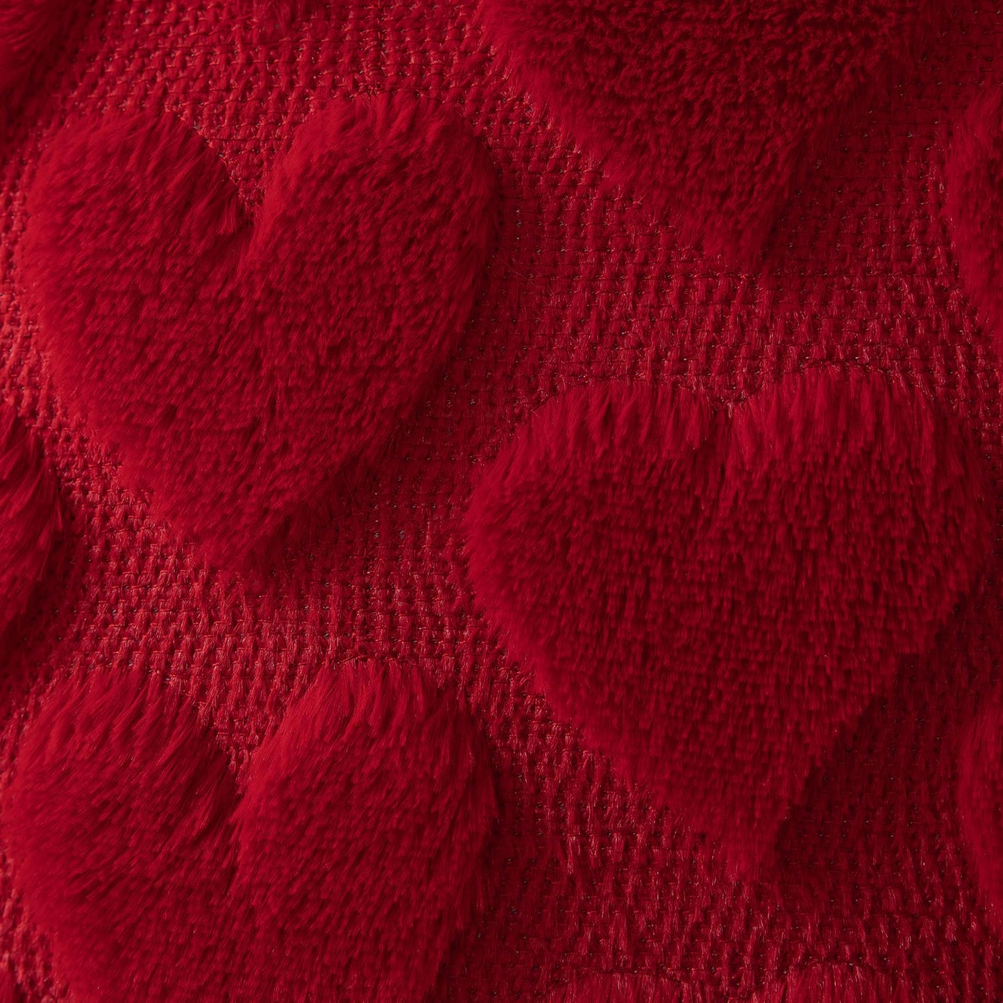 Valentines Pillow Covers 18x18 inch Set of 2 Valentines Day Decoration Red Heart Soft Plush Faux Fur Jacquard Throw Pillows for Bedroom Sofa Holiday Festivals Home Decor PTK017A18