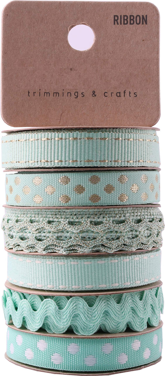 Assorted Ribbon for Crafts Hair Ribbons for Girls Fabric Ribbon Thin Ribbon Grosgrain Ribbon Craft Ribbon Ribbon for Bows Ribbon for Hair Ribbon for Hair Bows Cloth Ribbon Decorative Trim - Pale Mint