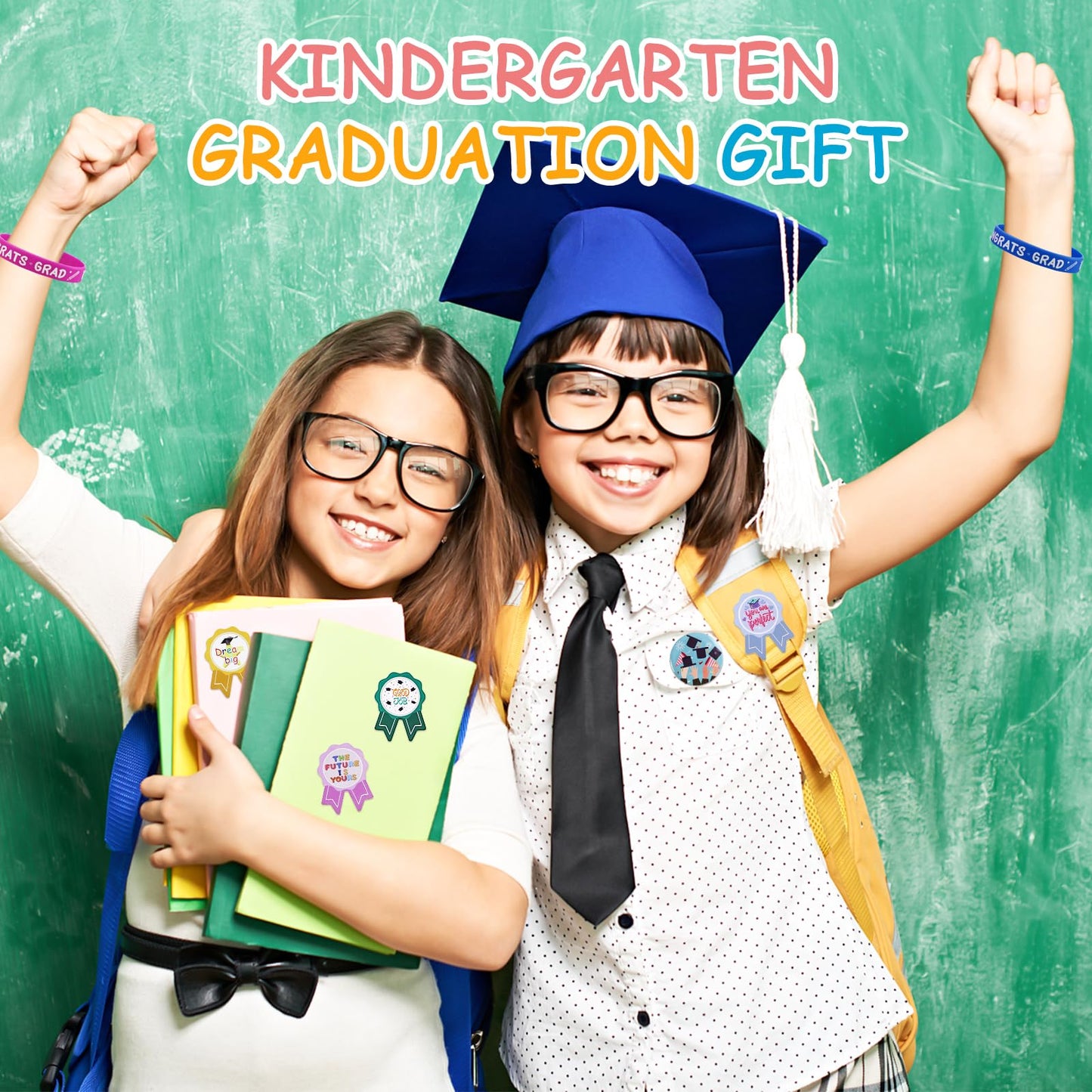fethwoin 120Pcs Kindergarten Graduation Gifts for Boys and Girls, Congrats Grad Kinder Graduation Gifts 2026, Kids Grad Wristbands Pins Presents for Pre k Graduation Party Decorations Favors