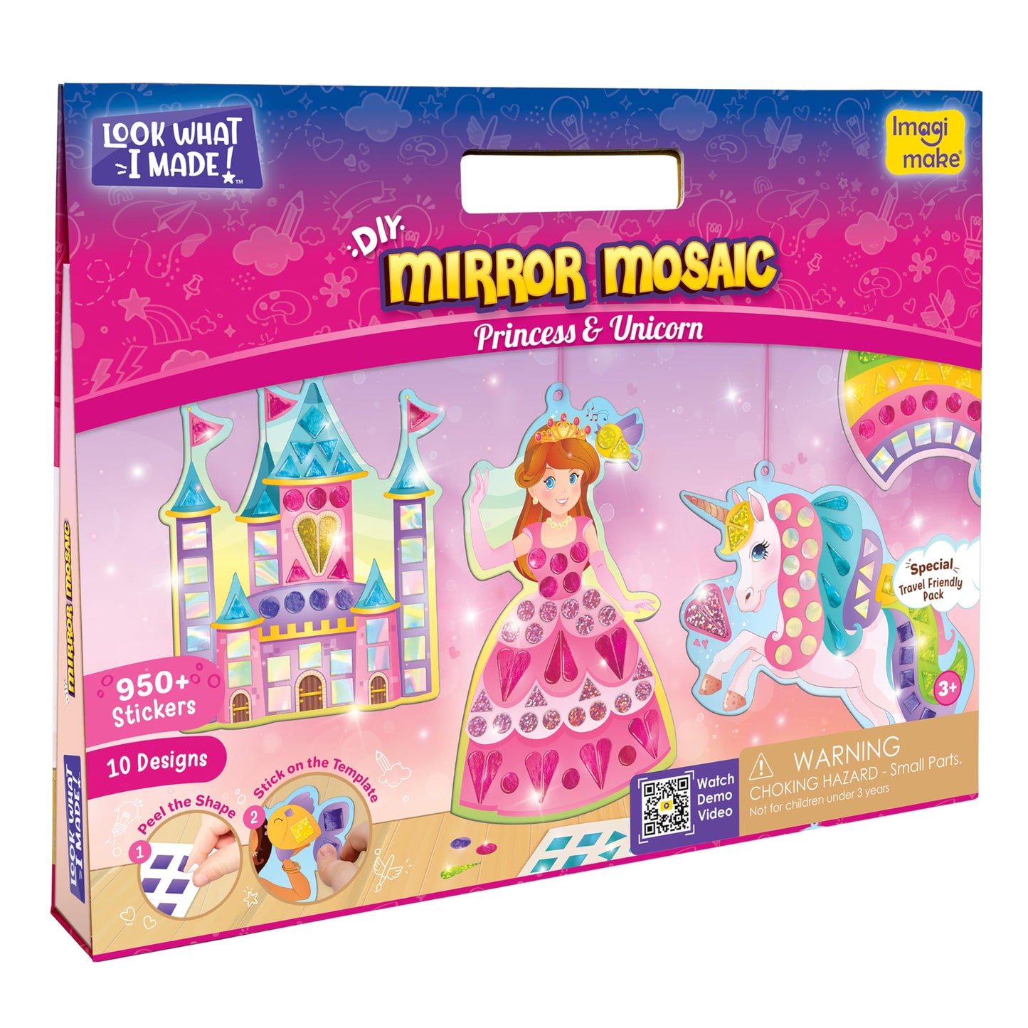 Imagimake Mirror Mosaic Princess & Unicorn Kids Art Set | DIY Craft Kit | Foil Stickers for Kids | Travel Toys | Art & Craft for 3-5 Year Old Girls | Birthday Gift for Girls Ages 3,4,5,6,7,8