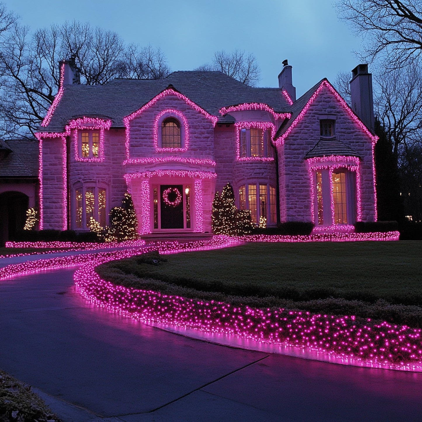 Christmas Lights, 20FT 100 Count Incandescent Mini Christmas Tree Light, Waterproof Xmas String Lights for Outdoor Indoor Home Party Yard Decorations, Pink