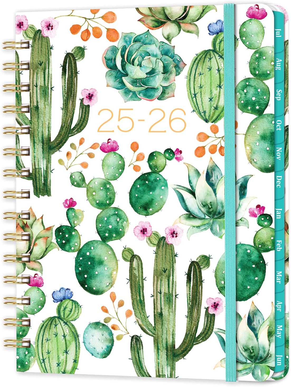2025-2026 Planner - Planner 2025-2026, Jul 2025 - Jun 2026, 8.5" x 6.4", Planners with Hardcover, Twin - Wire Binding, Monthly Tabs, Elastic Closure, Daily Organizer