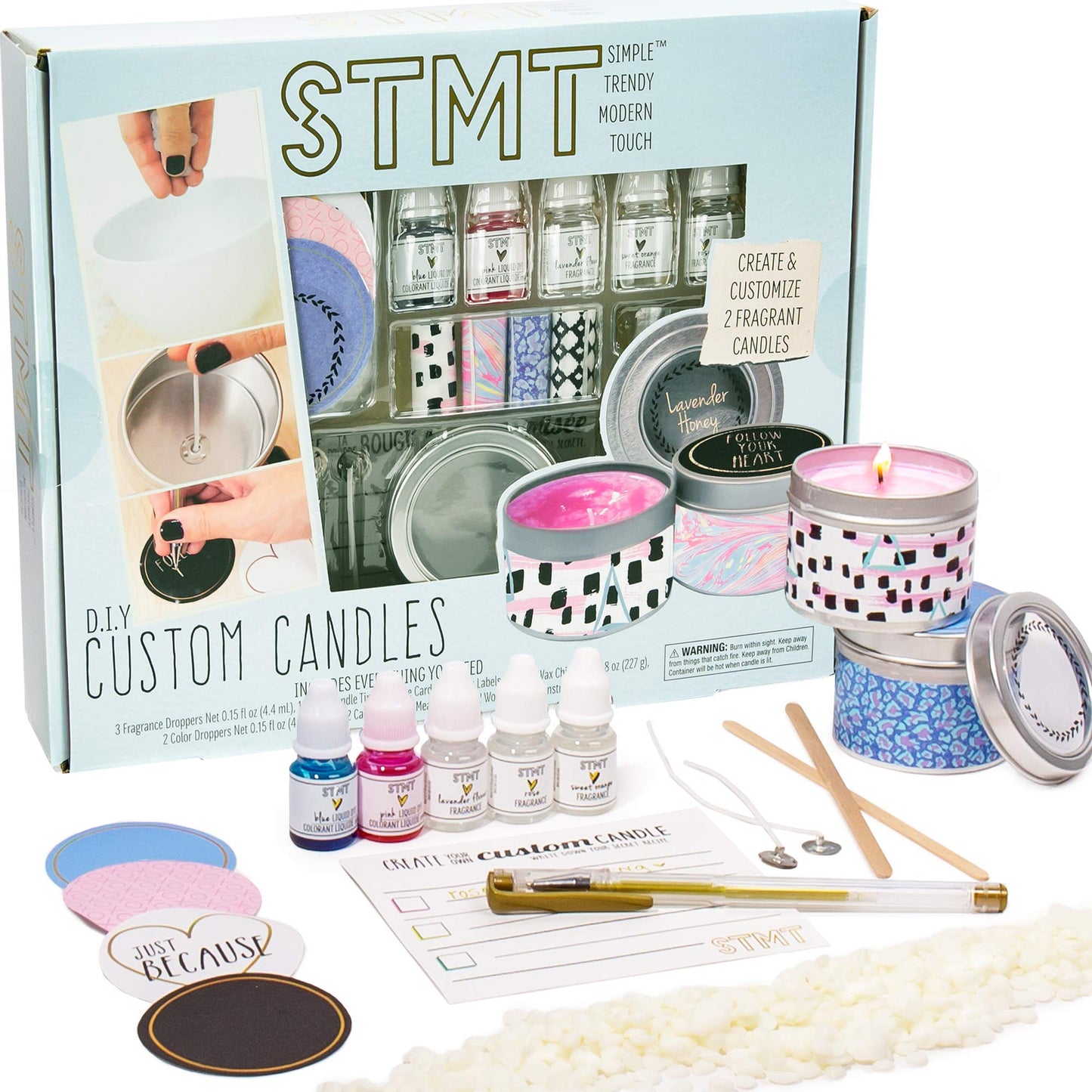 D.I.Y. Custom Candles, Candle Maker Kit, DIY Candle Making Set, Make Your Own Candle Starter Kit for Kids, Ages 8+, Colors may vary