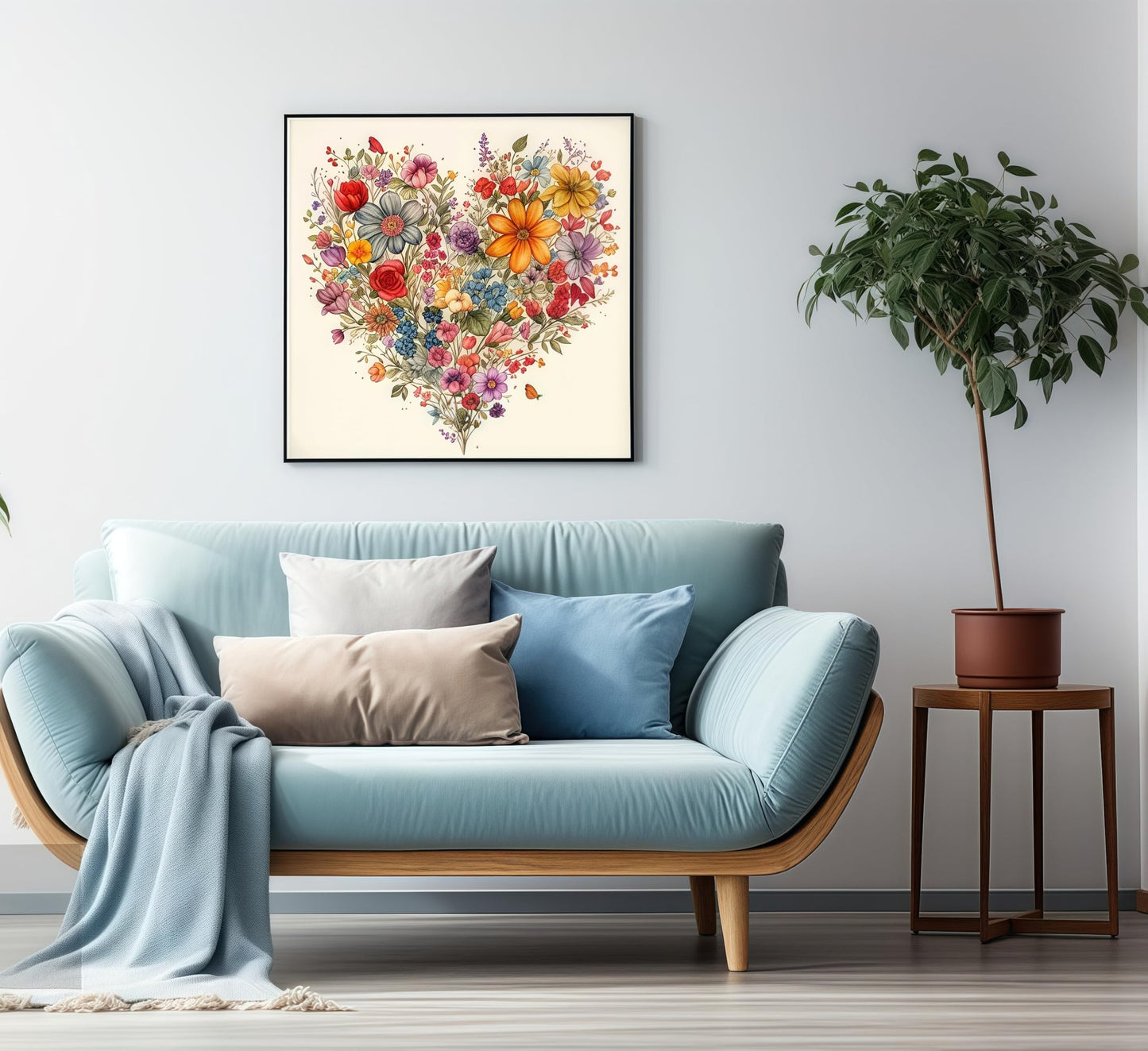 BYGFHLYW 5D Diamond Painting Kits for Adults, Heart Flower Diamond Art Kits for Adults Beginner, DIY Full Drill Diamond Dot Gem Painting for Home Wall Decor 13.78x13.78inch