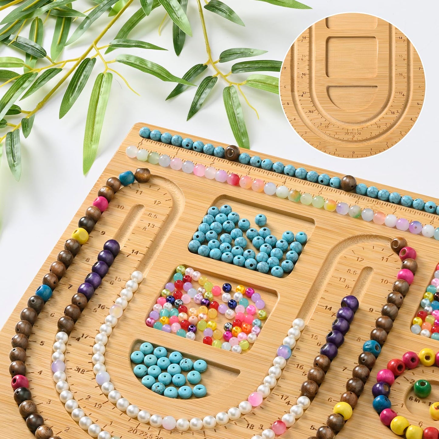 Bead Boards for Jewelry Making, Combi Bamboo Beading Board for Jewelry Bracelet Making, Beading Trays Jewelry Design Mats for Necklace, Bracelet, DIY Design