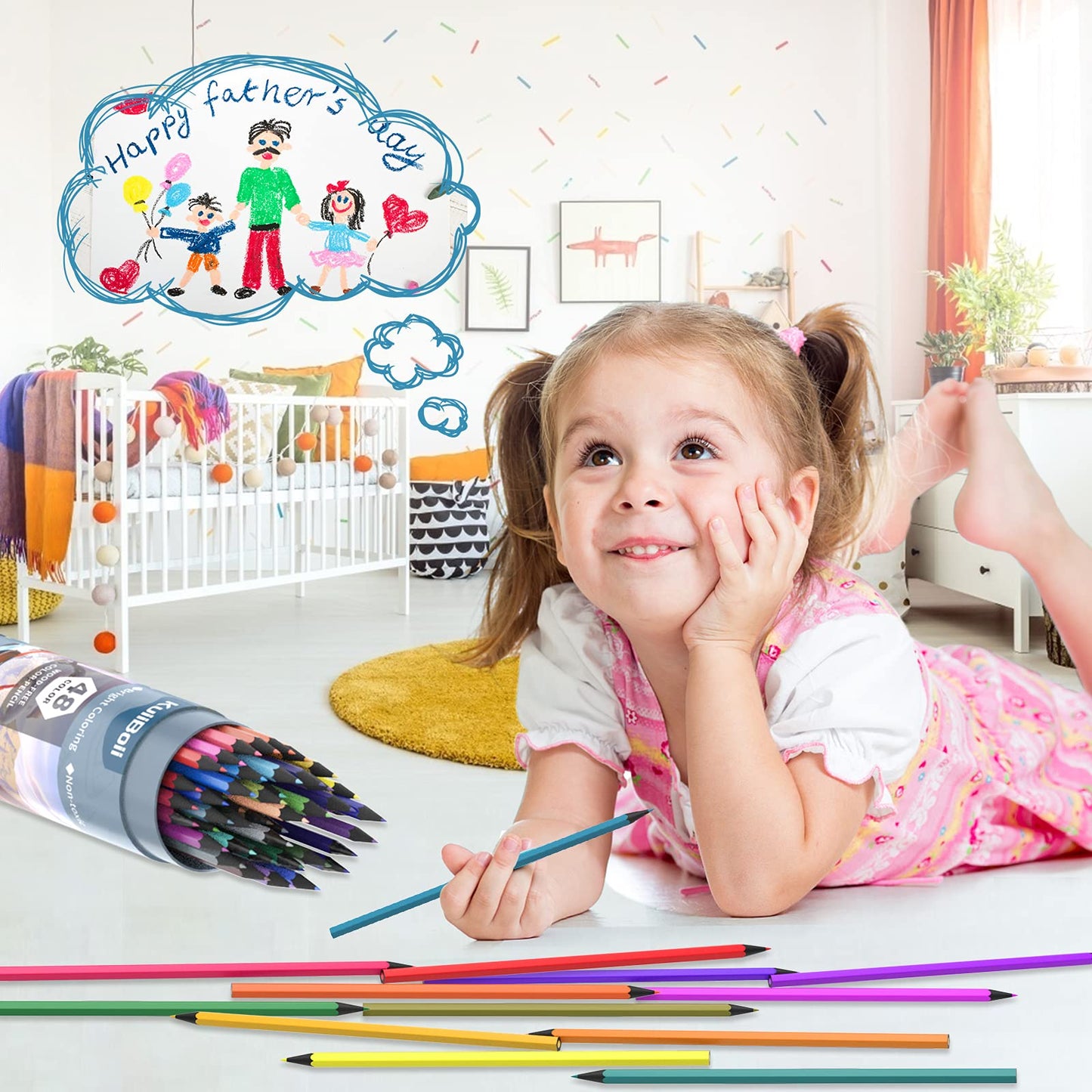 KuiiBoii 48 Color Colored Pencils, Suitable for Adults, Kids and Coloring Books, Artist Sketch Drawing Pencils Art Craft Supplies.