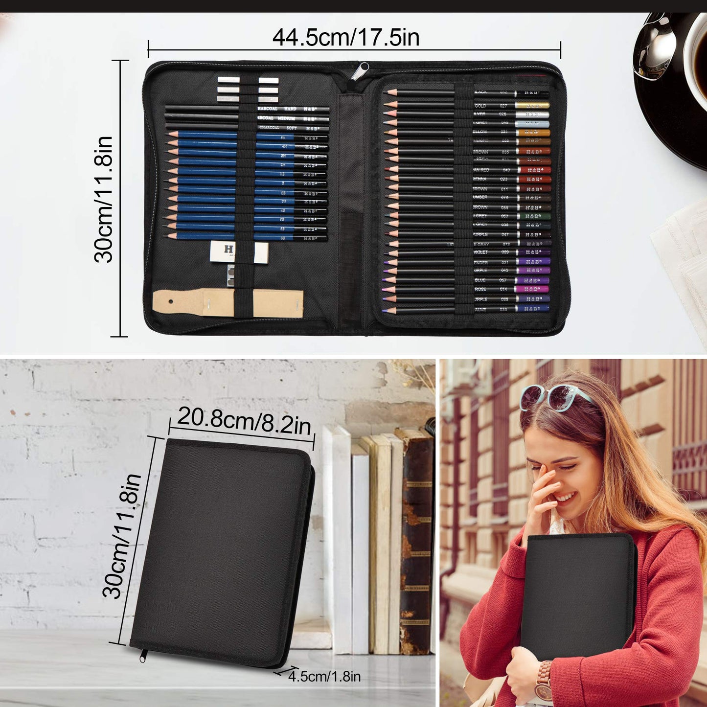 AONLSKH Art Supplies Drawing and Sketching Colored Pencils Set 96-Piece,Graphite Charcoal Professional Artists Pencils Kit,Gifts for Kids & Adults Drawing Tool Set