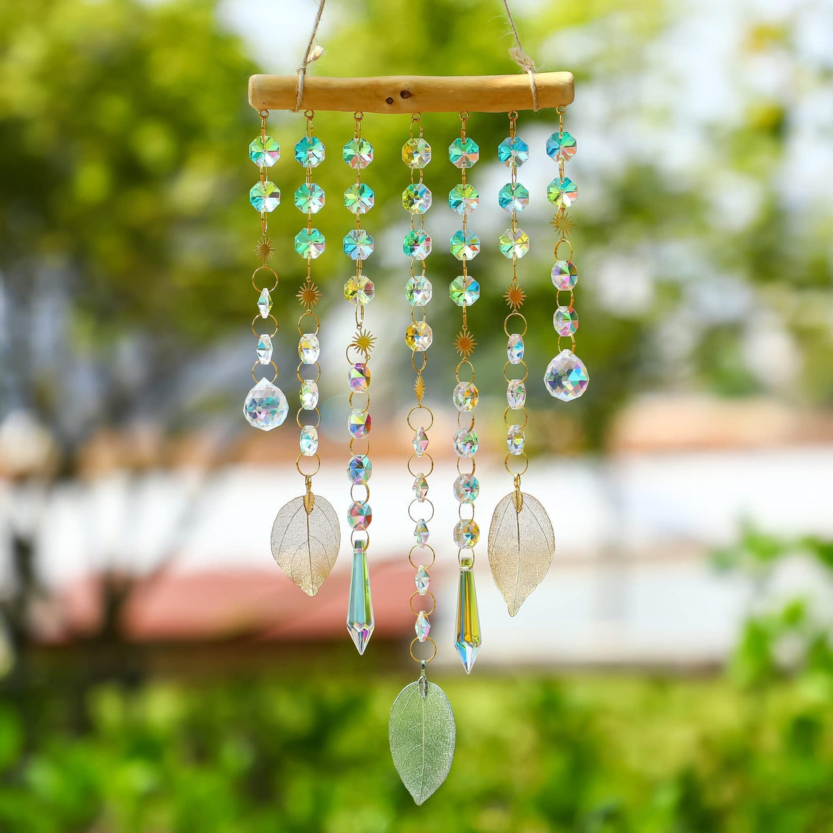 13inch Crystal Leaf Suncatcher for Window Hanging Rainbow Maker Sun Catcher