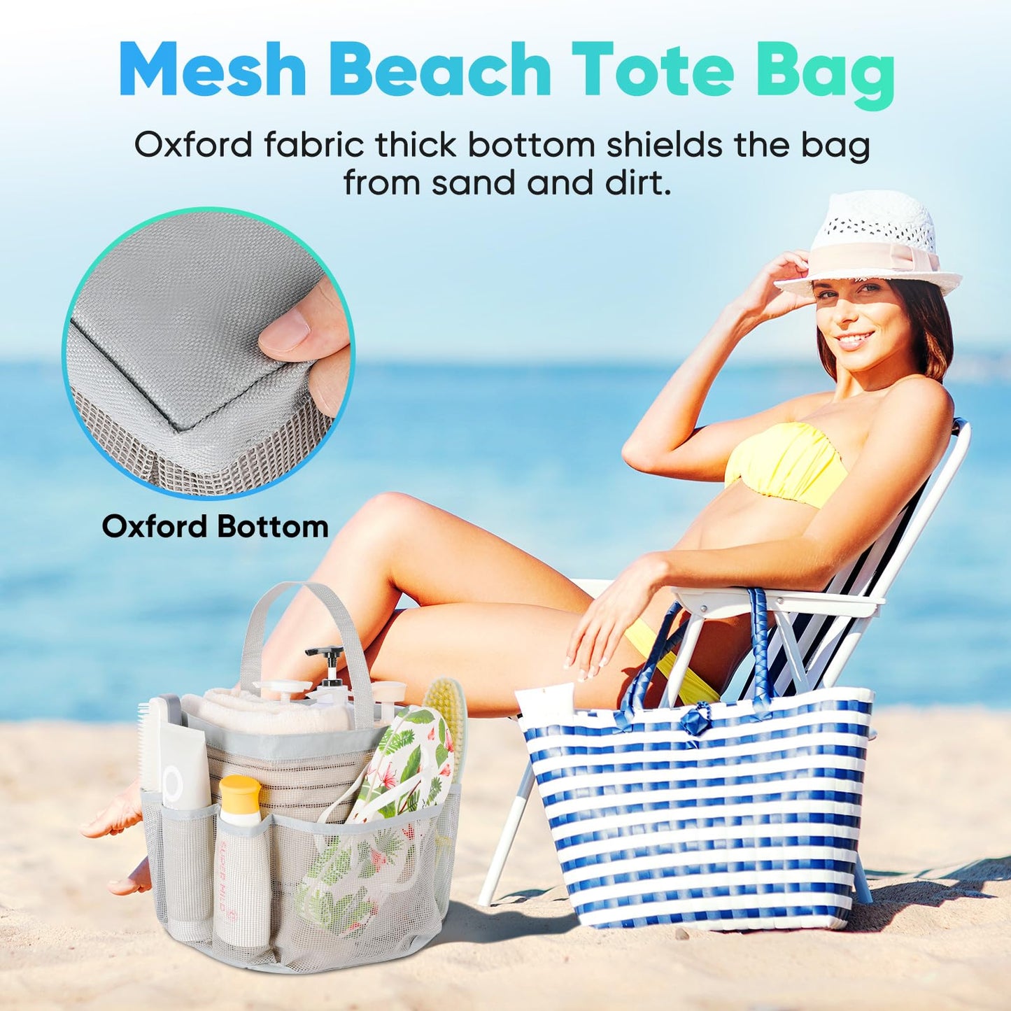 Mesh Shower Caddy Portable for College Dorm Room Essentials,Shower Caddy Dorm with 8-Pocket Large Capacity for Beach,Swimming,Gym,Travel essentials