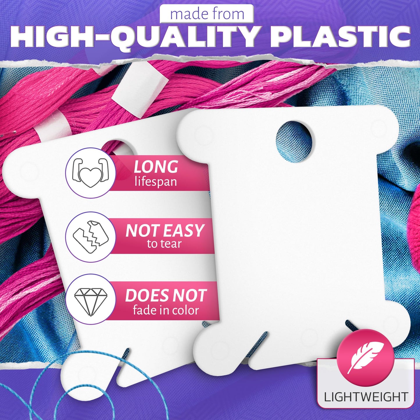 360 PCS Plastic Bobbins for Embroidery Floss | White Embroidery Floss Organizer, Embroidery Thread Organizer for Cross Stitch Organizer | Cotton Embroidery Floss Bobbins Storage for DIY Sewing Craft