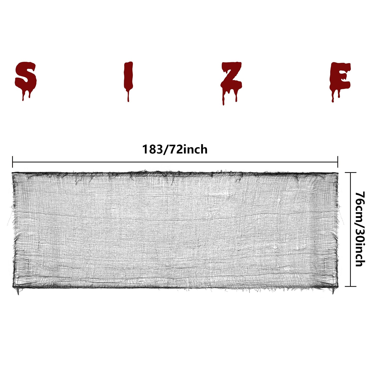 Alpurple 6 PCS Halloween Creepy Cloth, 30 x 72 Inch Black Scary Spooky Fabric Cloth, Freaky Loose Weave Creepy Gauze for Halloween Party Decoration