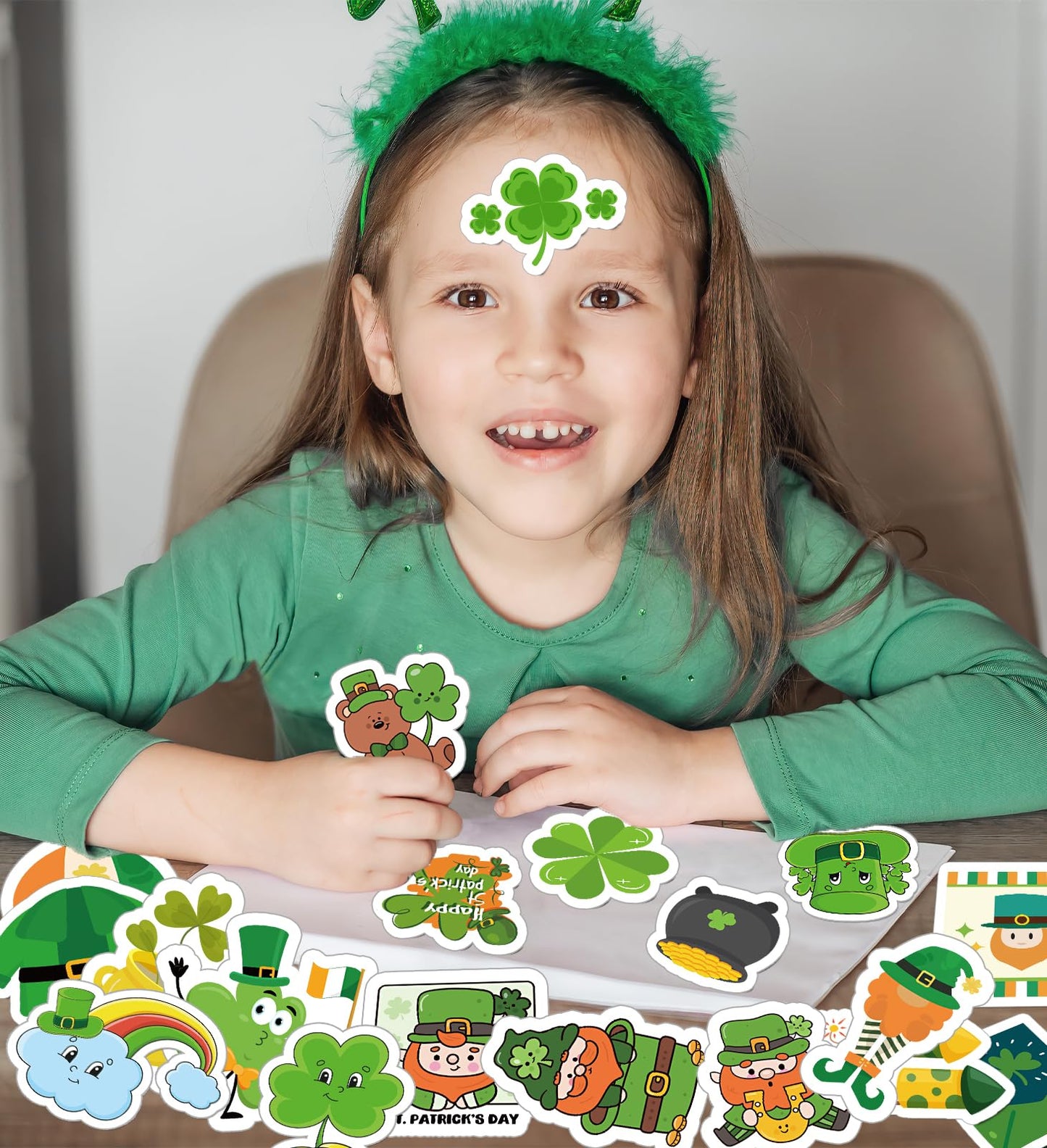 St Patricks Day Decorations - St. Patricks Day Stickers for Kids -St Patrick Day Accessories Shamrock Gifts for Kids Stickers Games Toys Crafts Party Favors