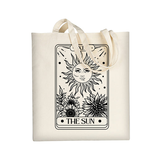 AUSVKAI Cute Sun Moon Canvas Tote Bag Aesthetic For Women School Grocery Bag Cotton Cloth Beach Totes Gift For Kids Girl