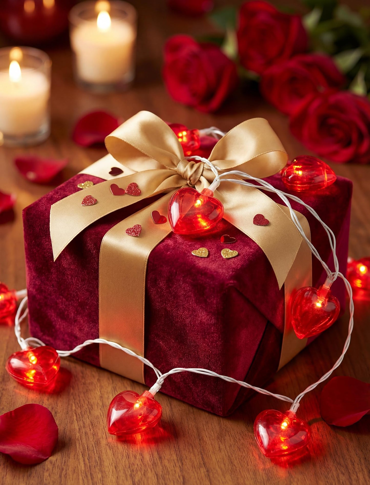 Red Heart String Lights, 8.5Ft Outdoor Valentine's Day Decorations Lights with 10 LED Red Heart Lights, Plug in Heart Fairy String Lights for Valentines Indoor Home Window Wedding Party Xmas Decor