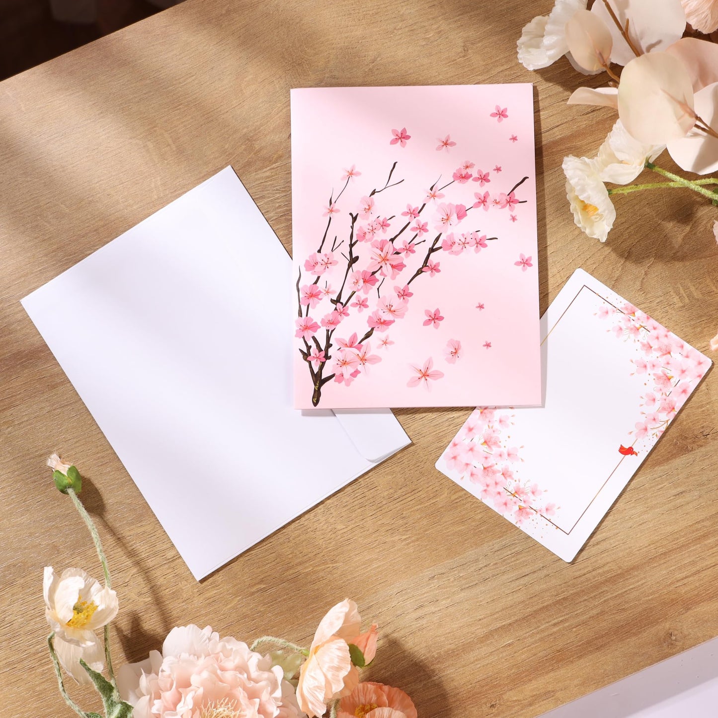 Pop Up Flower Birthday Cards, Cherry Blossom Tree 3D Pop Up Birthday Cards, Thank You Card 6x 8", Anniversary Card, Mother's Day Card, Valentines Card All Occasion for Women, Wife, Mom, Grandma, Her