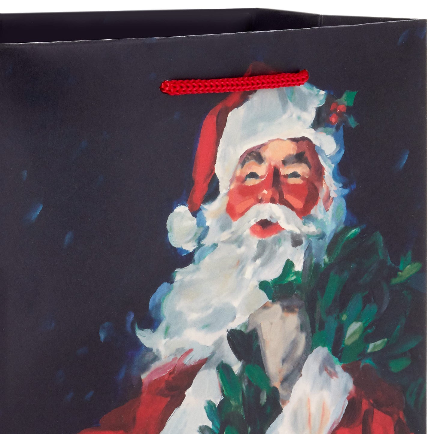 Assorted Christmas Gift Bag Bundle (8 Bags: 2 Small 5", 3 Medium 8", 3 Large 11") Classic Santa, Black and Red Plaid, Snowflakes, Holly