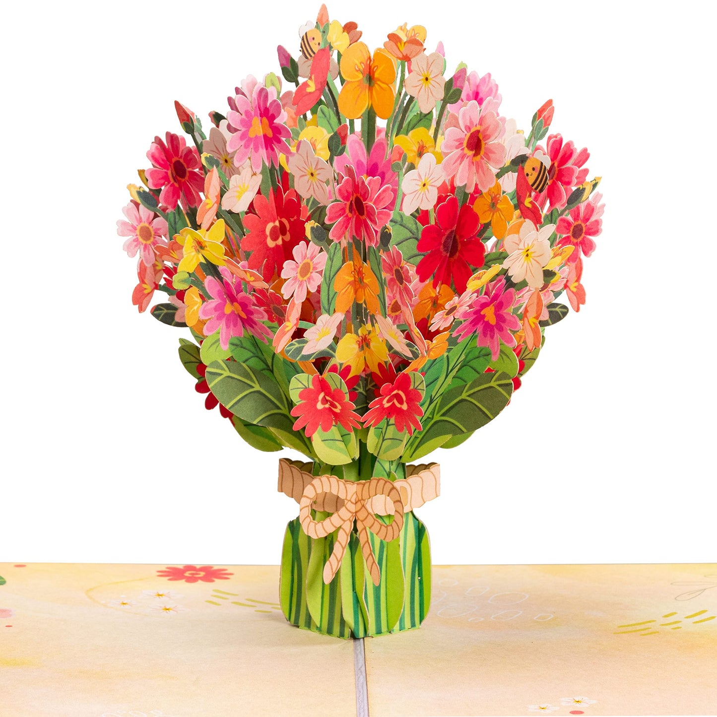 Paper Love 3D Spring Bouquet Pop Up Mother's Day Card, Gift for Mothers Day, Birthday, Wedding, Anniversary, Thank You, Get Well, All Occasion - 5" x 7" Cover - Includes Envelope and Note Tag