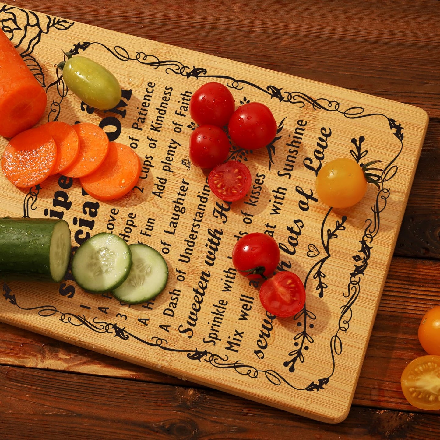 Mothers Day Gifts for Mom,Recipe for a Special Mom- Birthday Mom Gifts from Daughter Son Cutting Board Set, Engraved Utensil Best Mom Ever Gifts Ideas Mom Gifts for Mother New Mom Step Mom